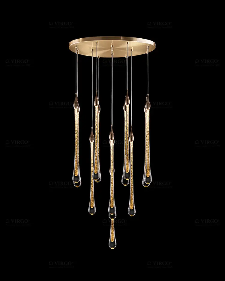 3422B8 Đèn thả trang trí pha lê giọt nước cao cấp P6828