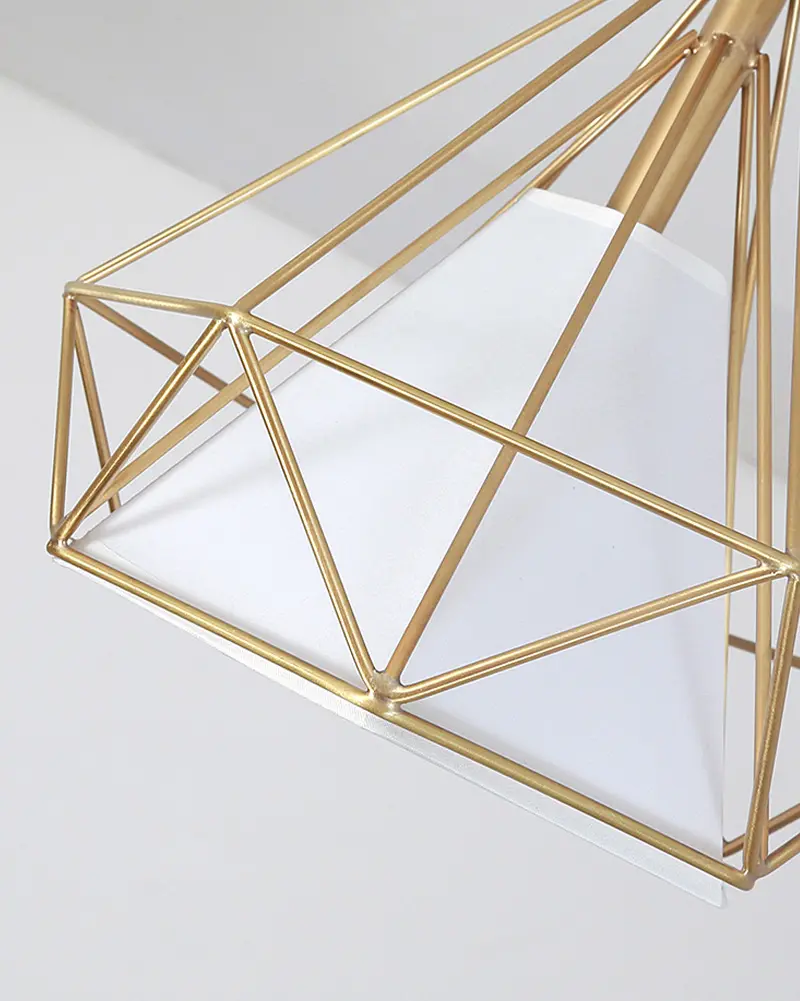 Đèn thả trang trí khung kim cương vàng PF22 3 Đèn thả trang trí khung kim cương vàng PF22