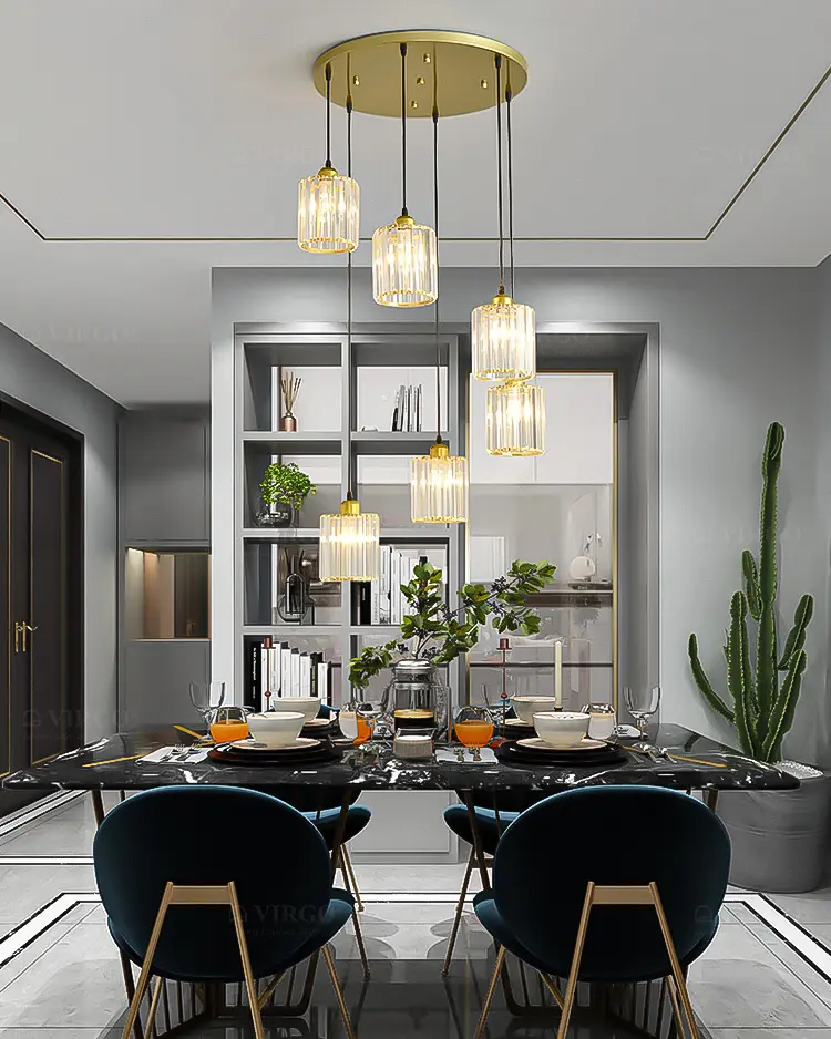 Đèn thả pha lê 3 bóng trang trí P8056/3 1 Đèn thả pha lê 3 bóng trang trí P8056/3