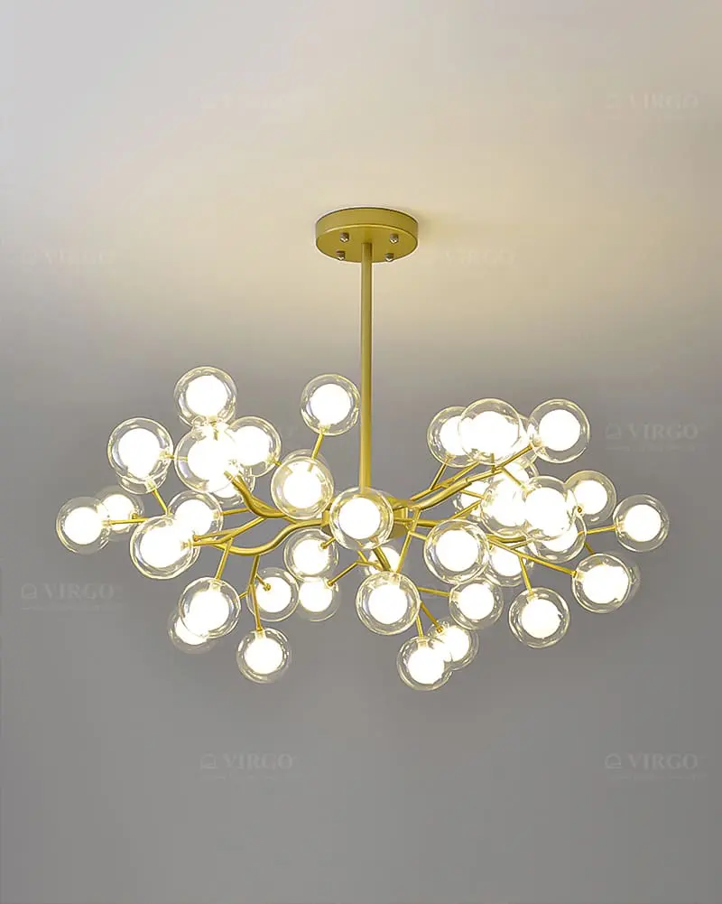 Đèn thả thủy tinh 45 bóng tròn 2 lớp VIRGO P9051BT2