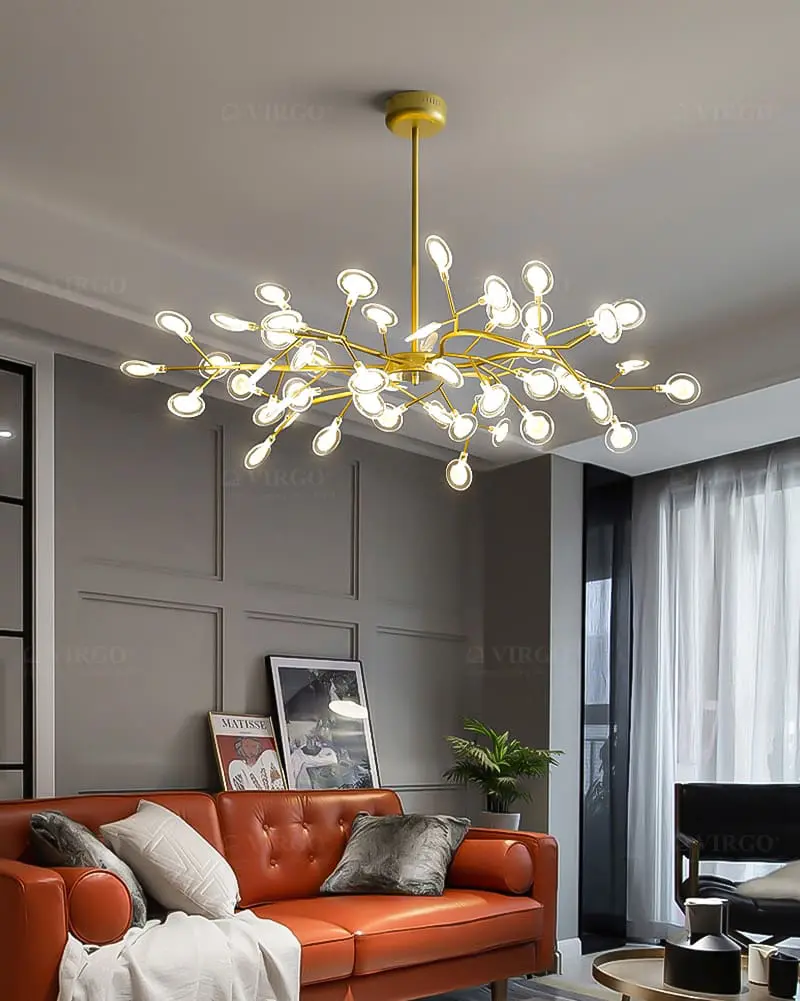 Đèn thả thủy tinh trang trí 45 lá candy VIRGO P9051LC