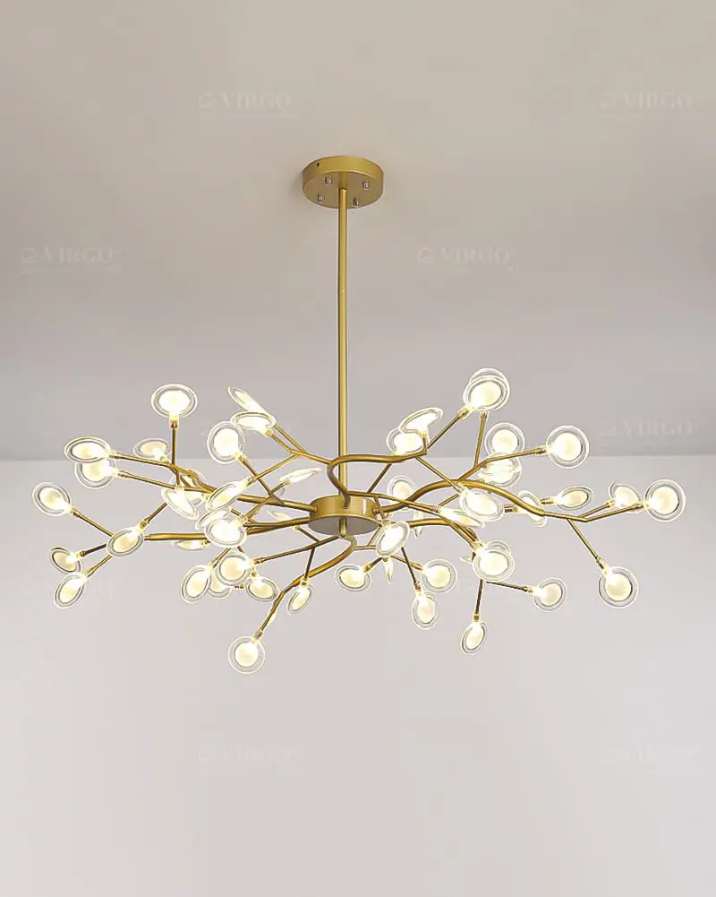 Đèn thả thủy tinh trang trí 45 lá candy VIRGO P9051LC