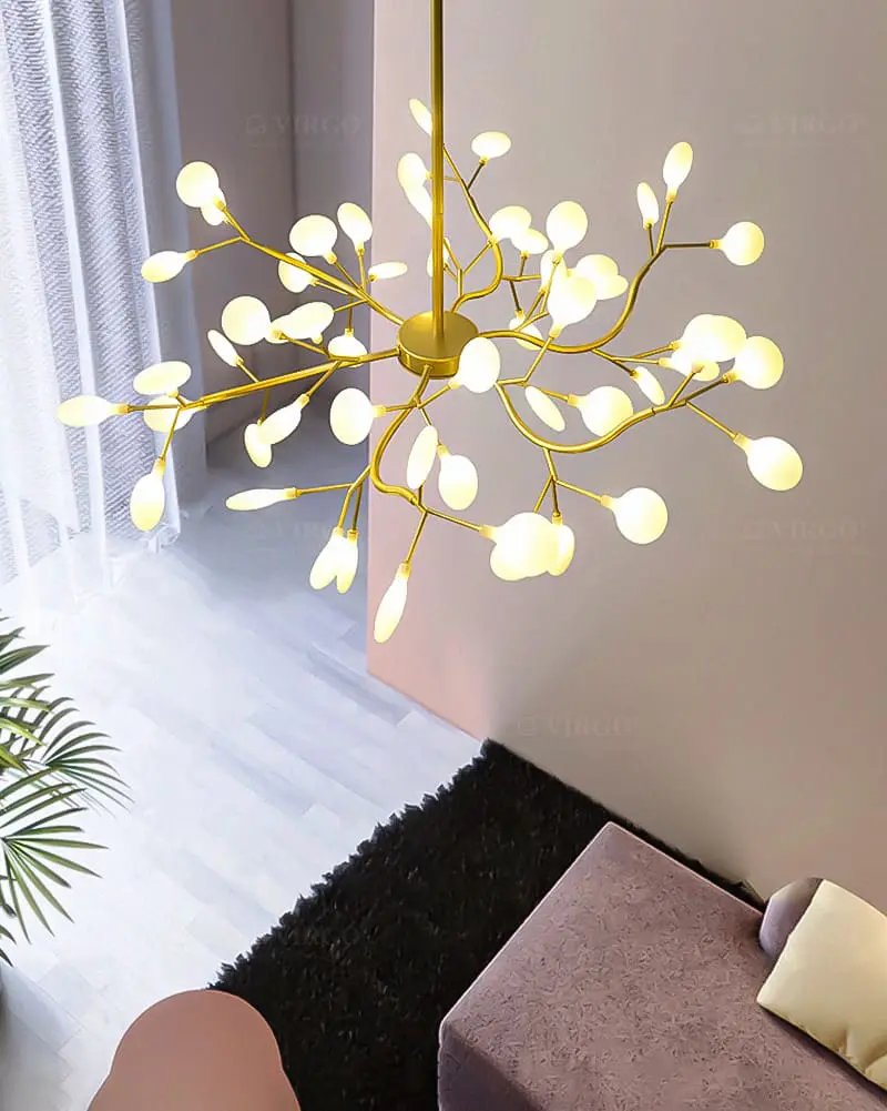 Đèn thả thủy tinh trang trí 45 lá Hera VIRGO P9051LH