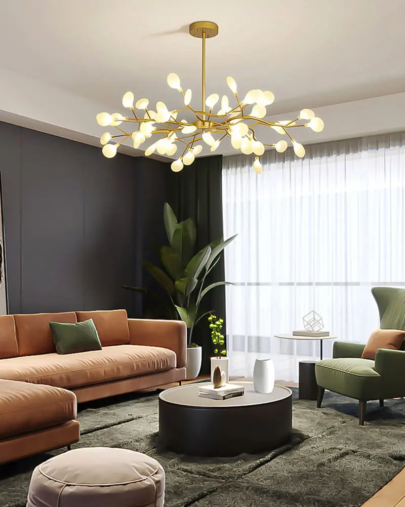 Đèn thả thủy tinh trang trí 45 lá Hera VIRGO P9051LH