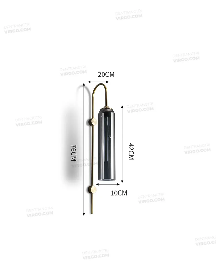 3817 5 Đèn tường thủy tinh khói cao cấp SS2201
