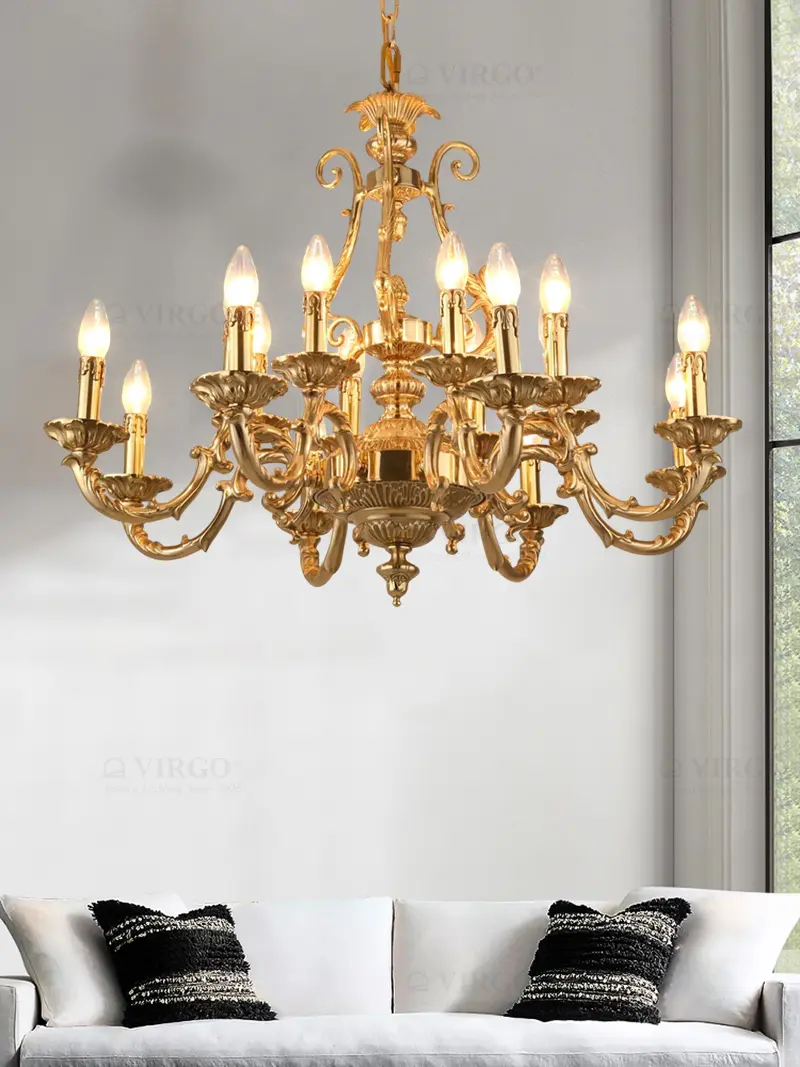 18 Đèn chùm đồng cao cấp 16 bóng VIRGO D1180