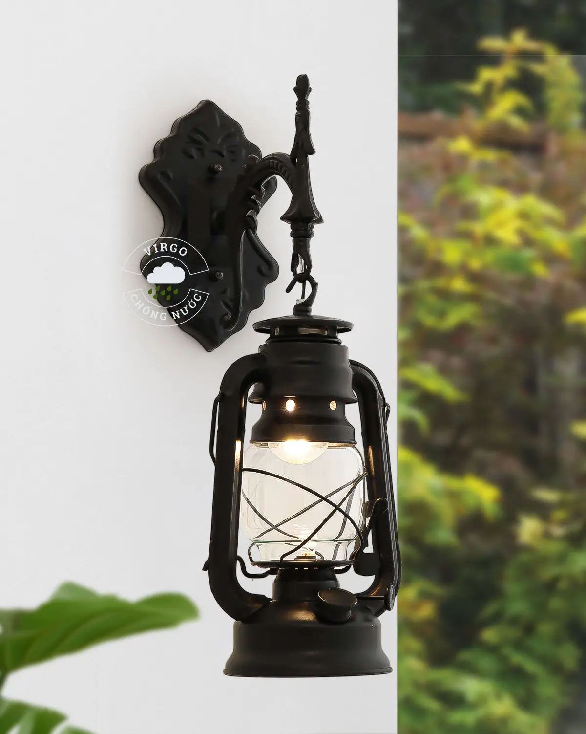Đèn tường trang trí chống nước ngoài trời phong cách đèn dầu W6218