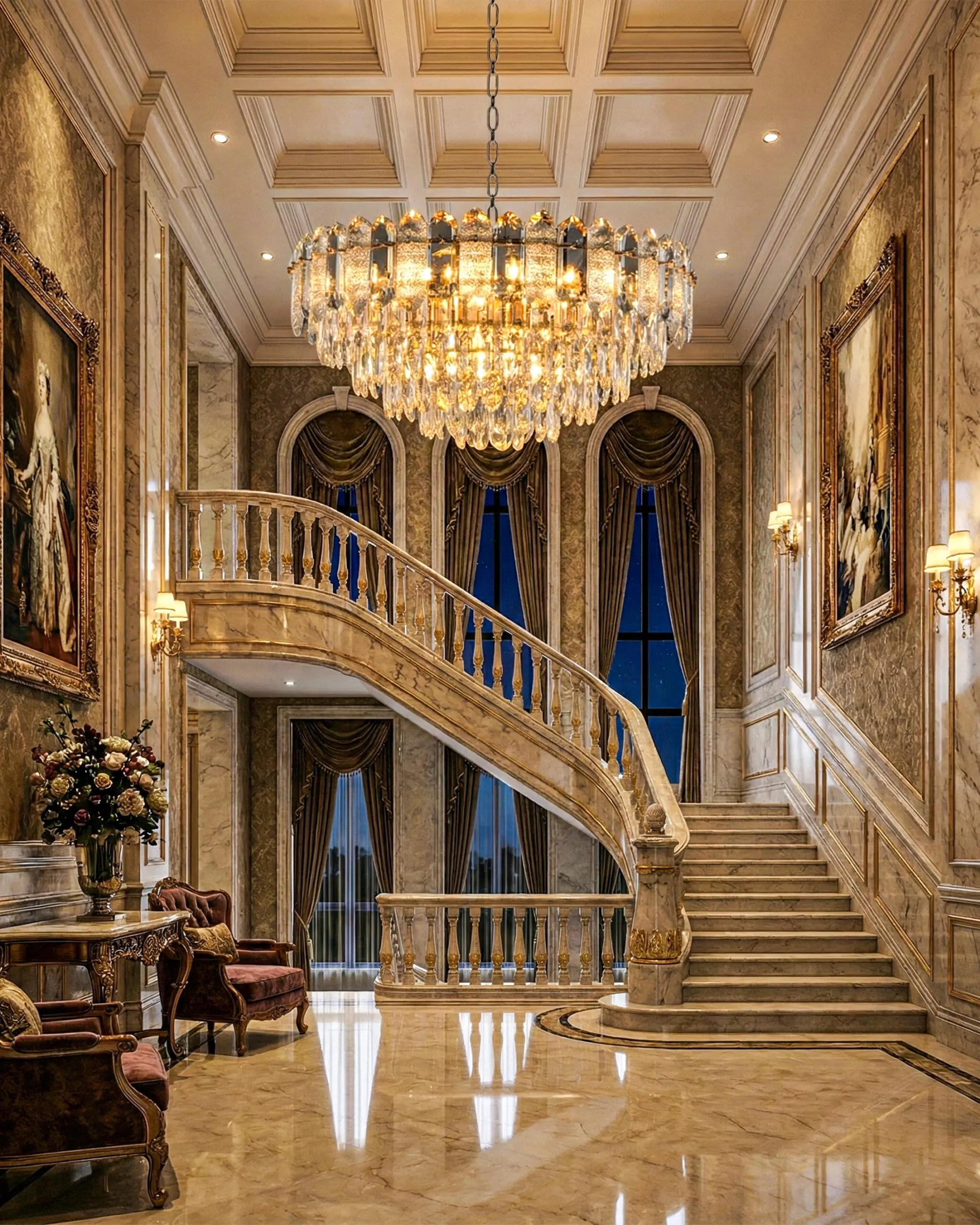 Đèn Chùm Pha Lê Tròn Xếp Tầng Sang Trọng VRG-TH8626 2 Đèn Chùm Pha Lê Tròn Xếp Tầng Sang Trọng VRG-TH8626