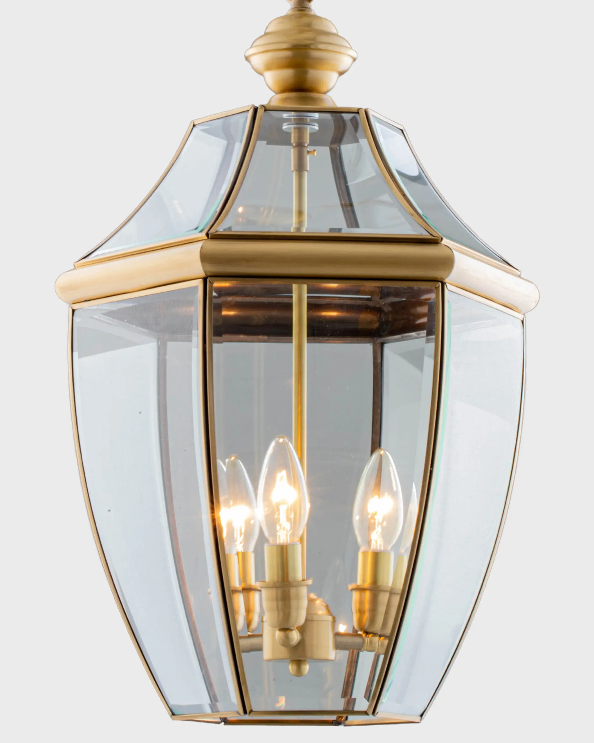 Đèn Thả Đồng Cổ Điển Dáng Lồng Đèn Kính Trong Suốt Sang Trọng VRG-THD0121