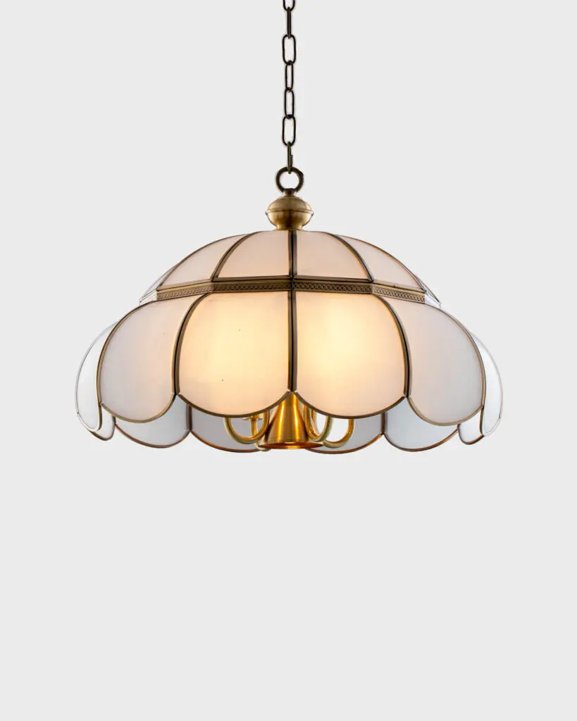 Đèn Thả Đồng Chao Kính Mờ Ghép Mảnh Indochine Cổ Điển VRG-THD0721