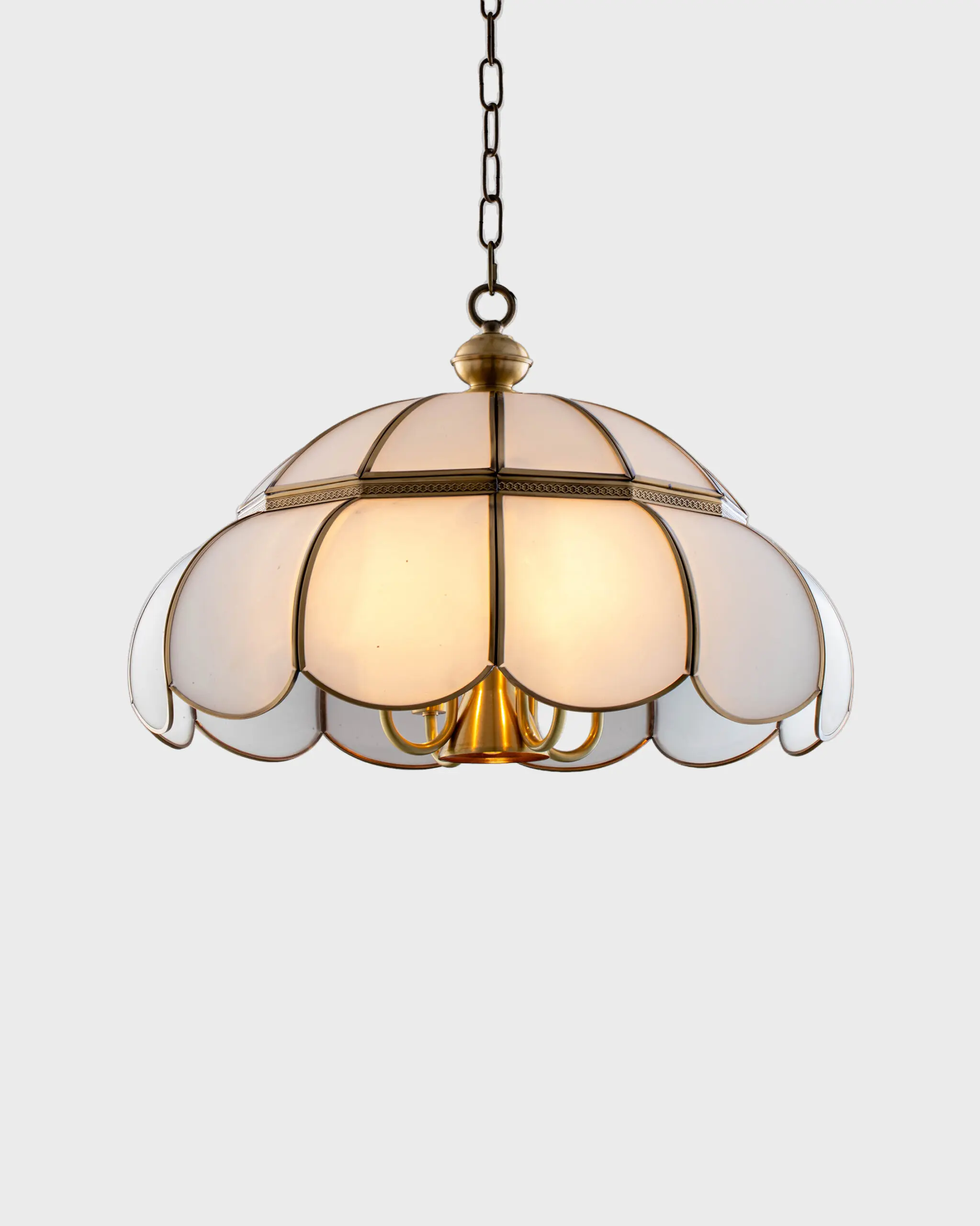 Đèn Thả Đồng Chao Kính Mờ Ghép Mảnh Indochine Cổ Điển VRG-THD0721