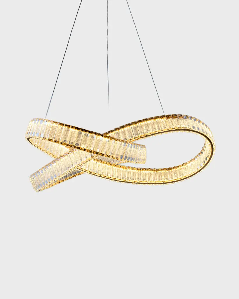 Đèn Thả Pha Lê K9 Khung Hợp Kim Mạ Vàng Thiết Kế Sang Trọng VRG-THD7058