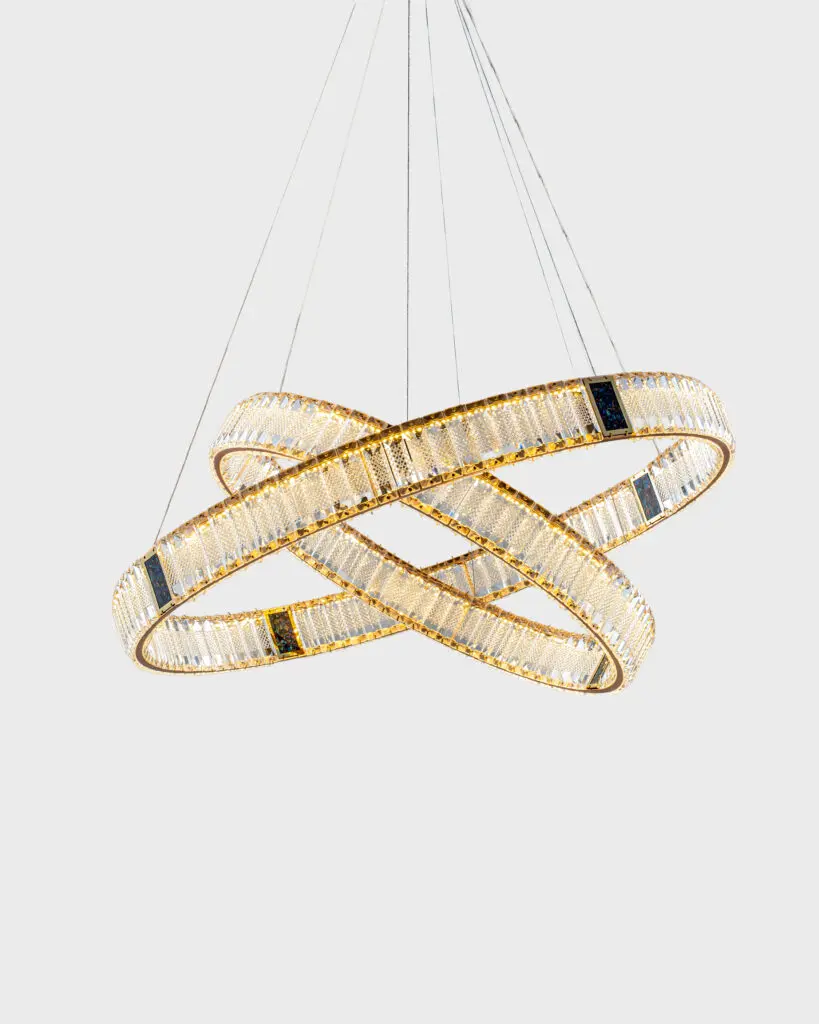 Đèn Chùm Pha Lê Thả 2 Tầng Vòng Tròn Hiện Đại VRG-TPL810282-V2