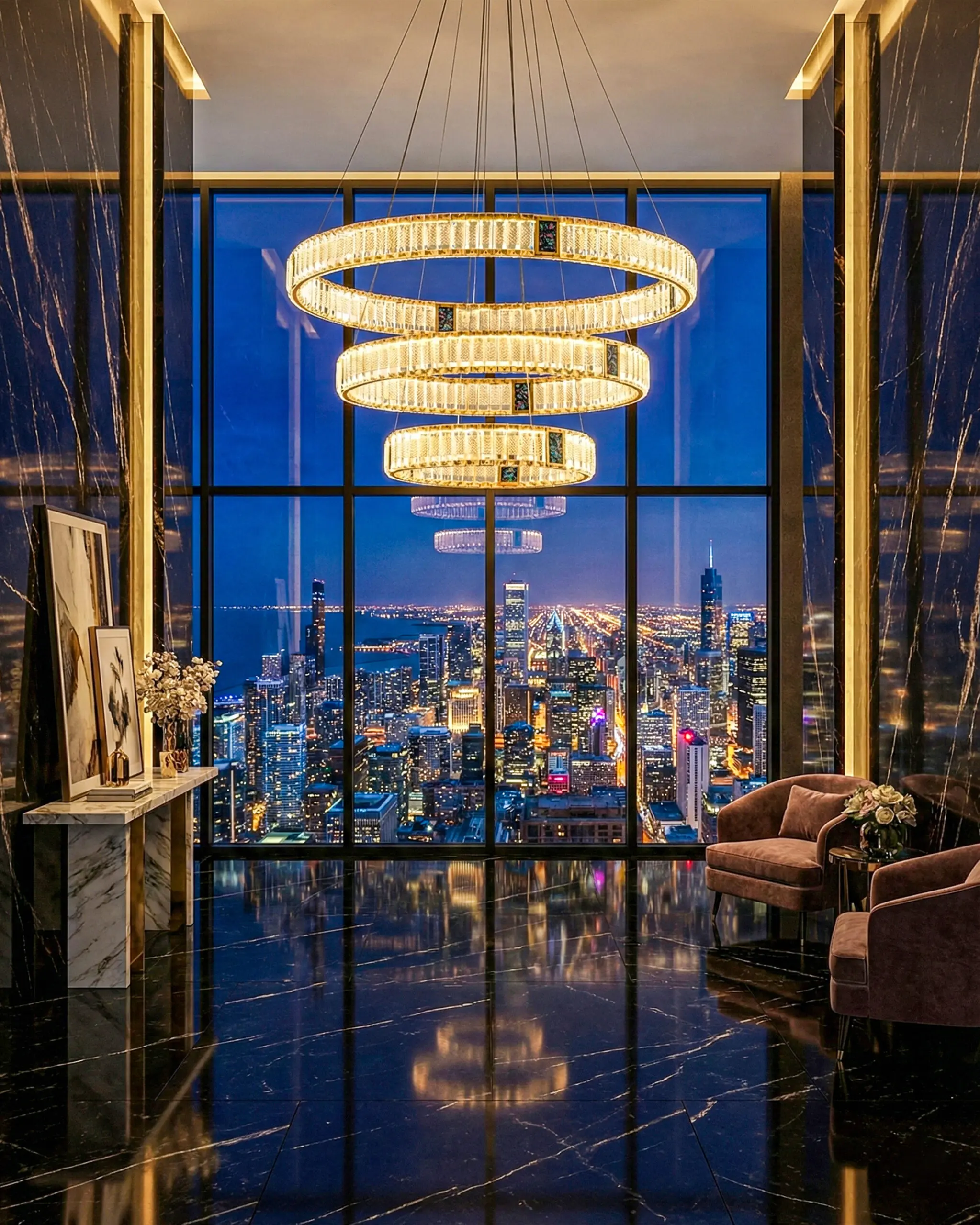 Đèn Chùm Pha Lê Thả 3 Tầng Vòng Tròn Hiện Đại VRG-TPL810283 2 Đèn Chùm Pha Lê Thả 3 Tầng Vòng Tròn Hiện Đại VRG-TPL810283