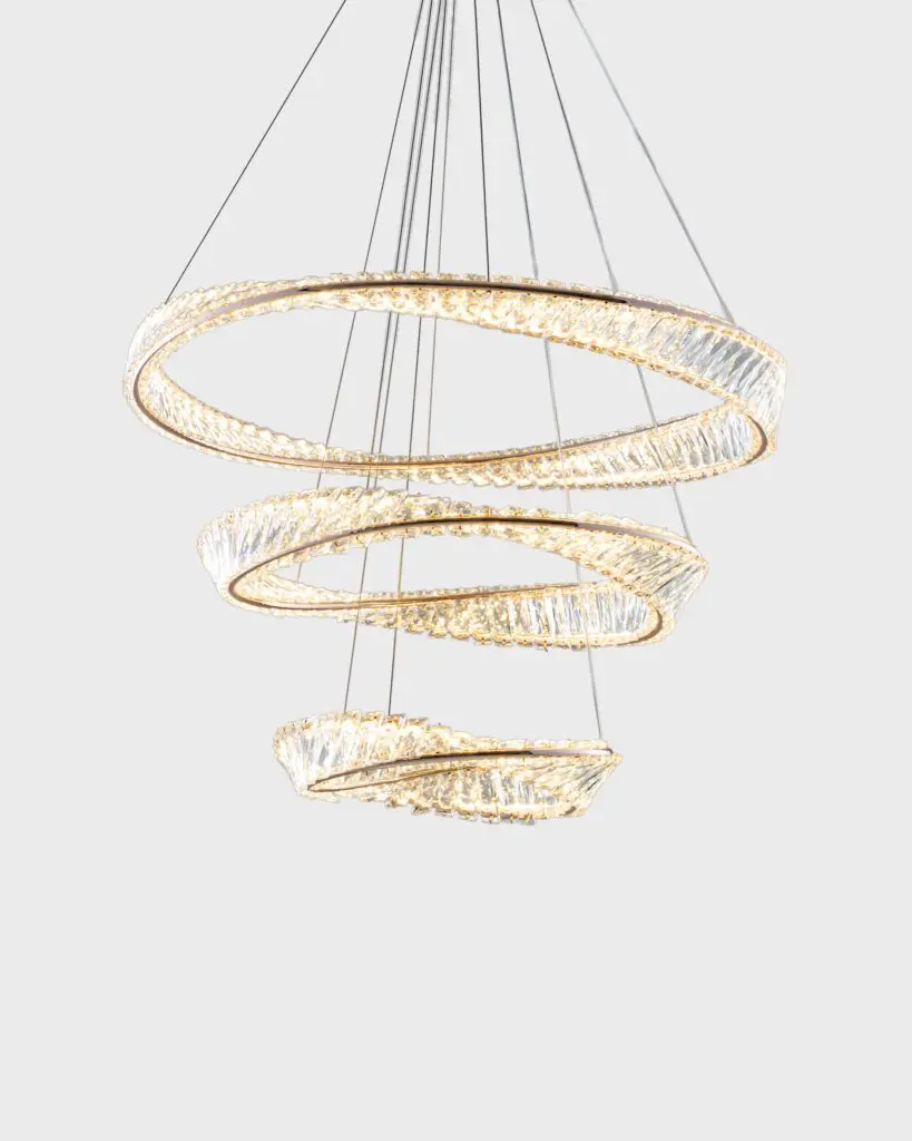 Đèn Thả Pha Lê 3 Tầng Dáng Lượn Sóng Nghệ Thuật VRG-86078