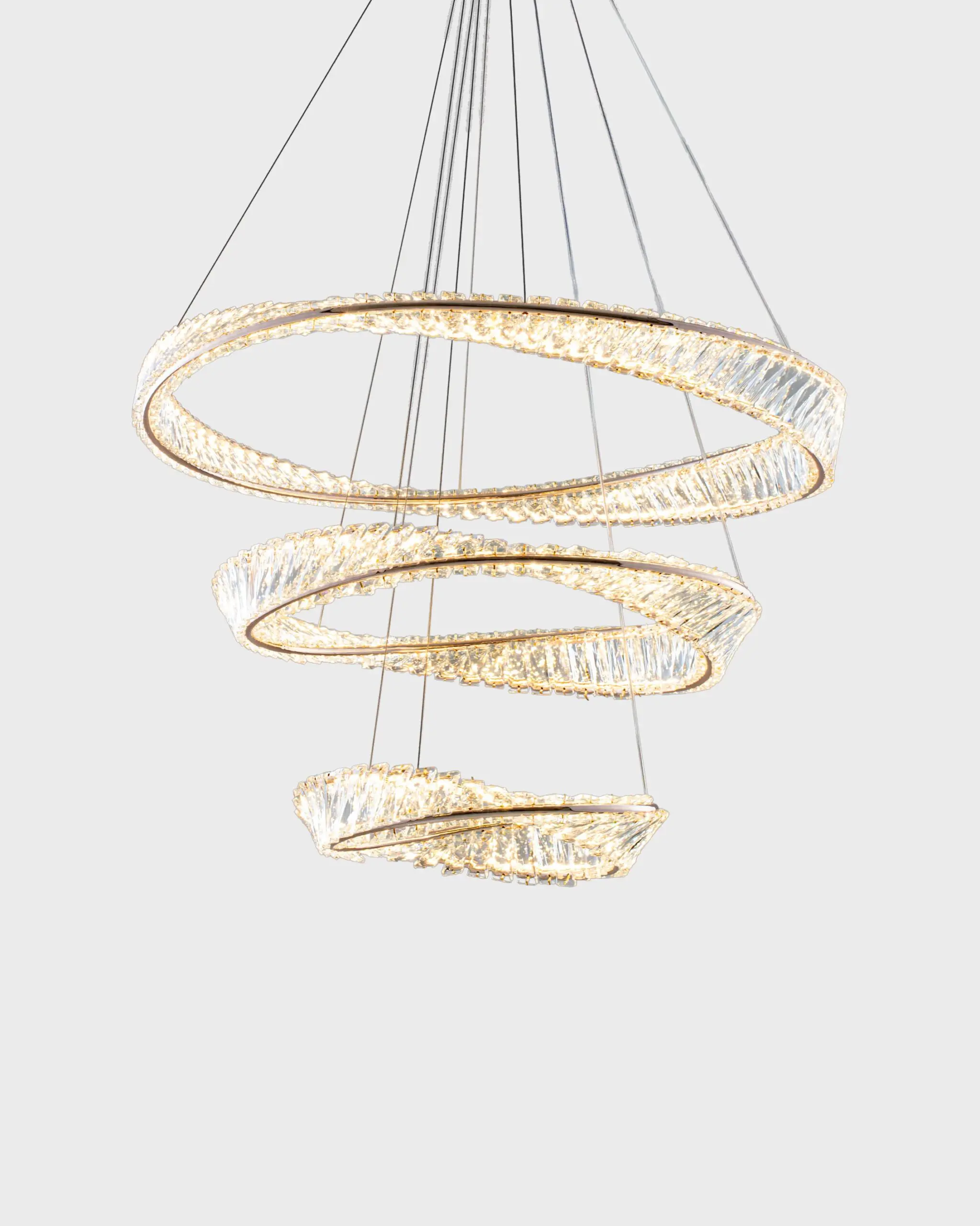 Đèn Thả Pha Lê 3 Tầng Dáng Lượn Sóng Nghệ Thuật VRG-86078