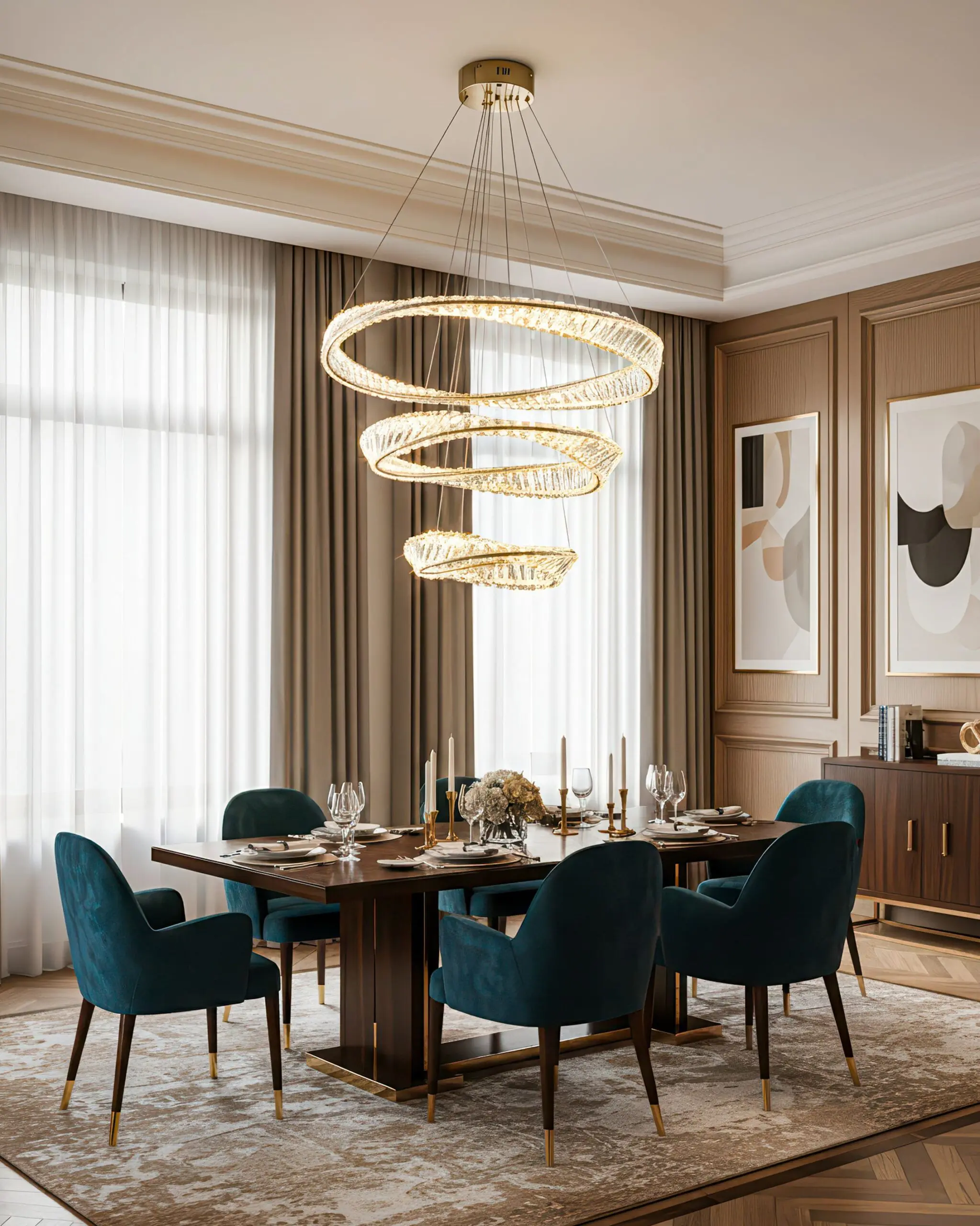 Đèn Thả Pha Lê 3 Tầng Dáng Lượn Sóng Nghệ Thuật VRG-86078 2 Đèn Thả Pha Lê 3 Tầng Dáng Lượn Sóng Nghệ Thuật VRG-86078