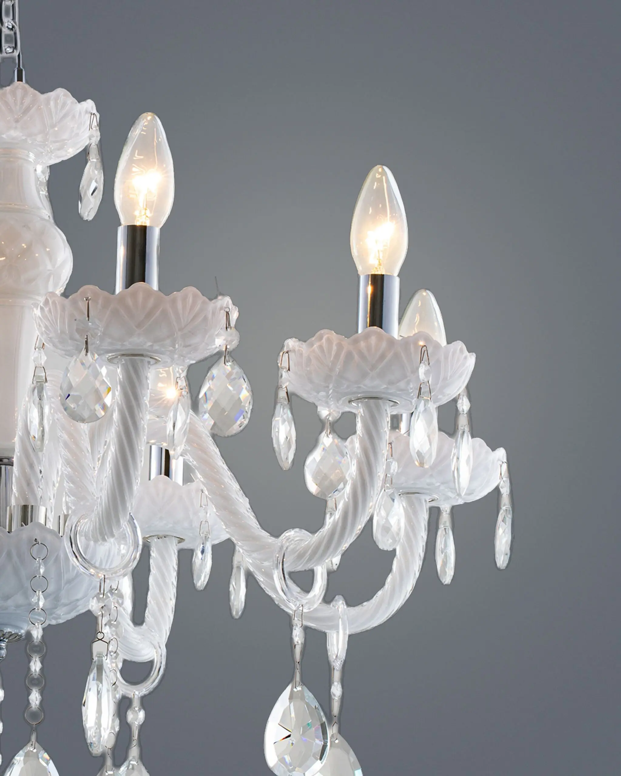 Đèn Chùm Pha Lê Tân Cổ Điển White Opal Cao Cấp VRG-CPL801 3 Đèn Chùm Pha Lê Tân Cổ Điển White Opal Cao Cấp VRG-CPL801