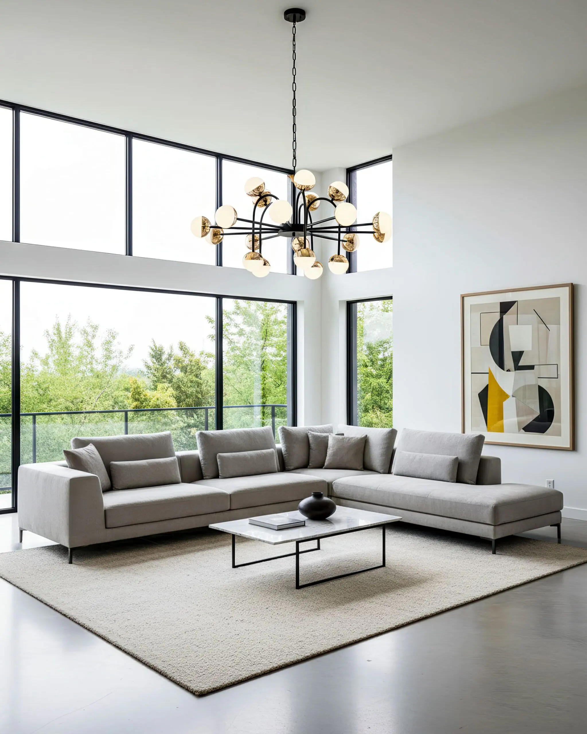 Đèn Chùm Hiện Đại Khung Đen Phối Vàng Bóng Tròn VRG-THCN14021 3 Đèn Chùm Hiện Đại Khung Đen Phối Vàng Bóng Tròn VRG-THCN14021