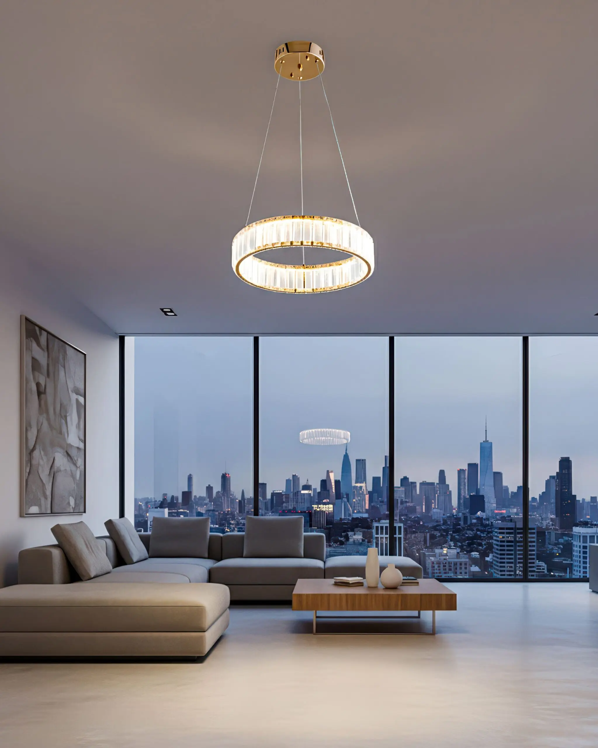 Đèn Thả Pha Lê Vòng Đơn Hiện Đại VRG-THD7050 2 Đèn Thả Pha Lê Vòng Đơn Hiện Đại VRG-THD7050