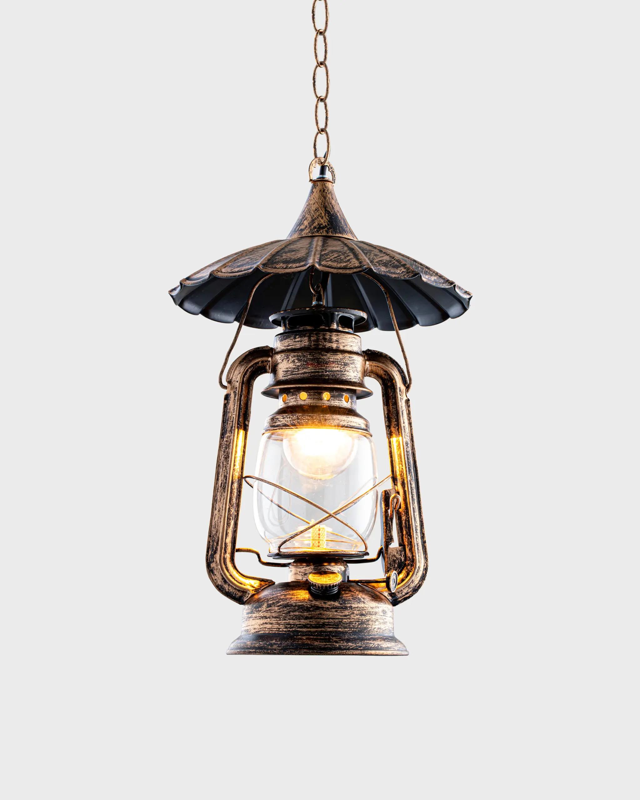 Đèn Thả Đồng Cổ Điển Hình Đèn Đường Bằng Kính Sang Trọng VRG-6807-1P