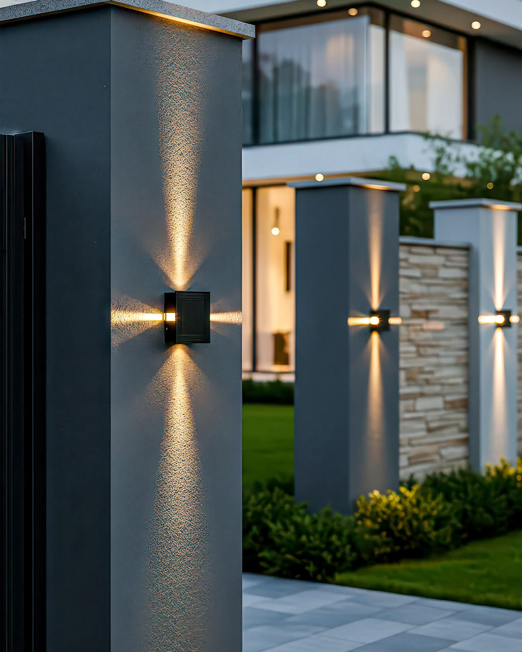 VRG 8087 4 4 scaled Đèn Ốp Tường Hiện Đại Hợp Kim Đen Sang Trọng Kiểu Dáng Vuông VRG-8087-4