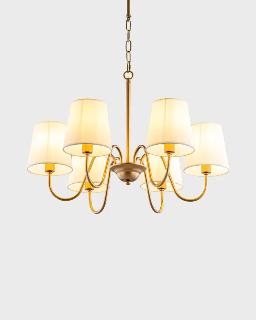 Đèn Chùm Pha Lê Vàng Đồng Hình Tròn Sang Trọng VRG-8203-6