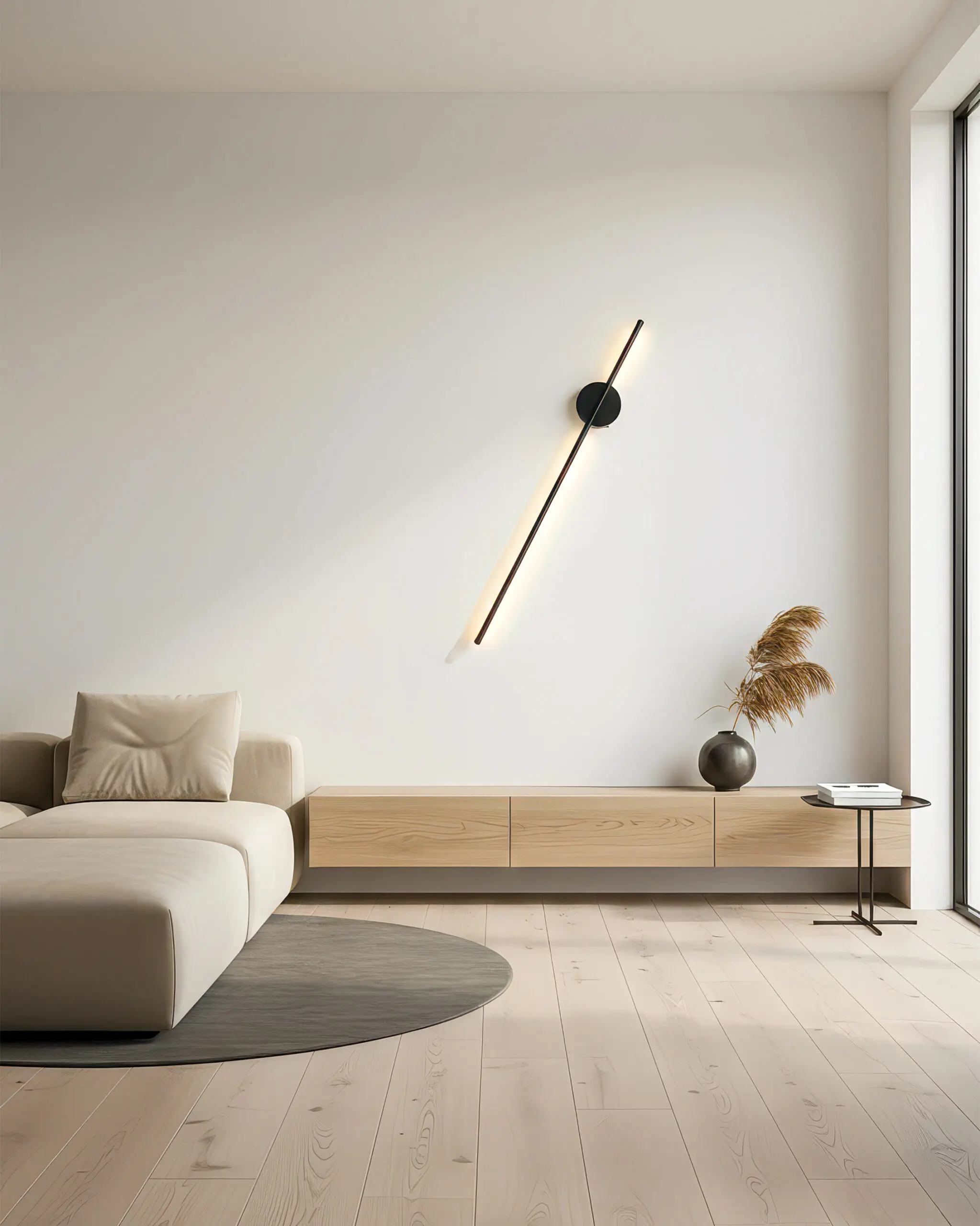 VRG 8270 3 scaled Đèn Tường LED Hiện Đại Hợp Kim Thanh Mảnh Màu Đen Tối Giản VRG-8270