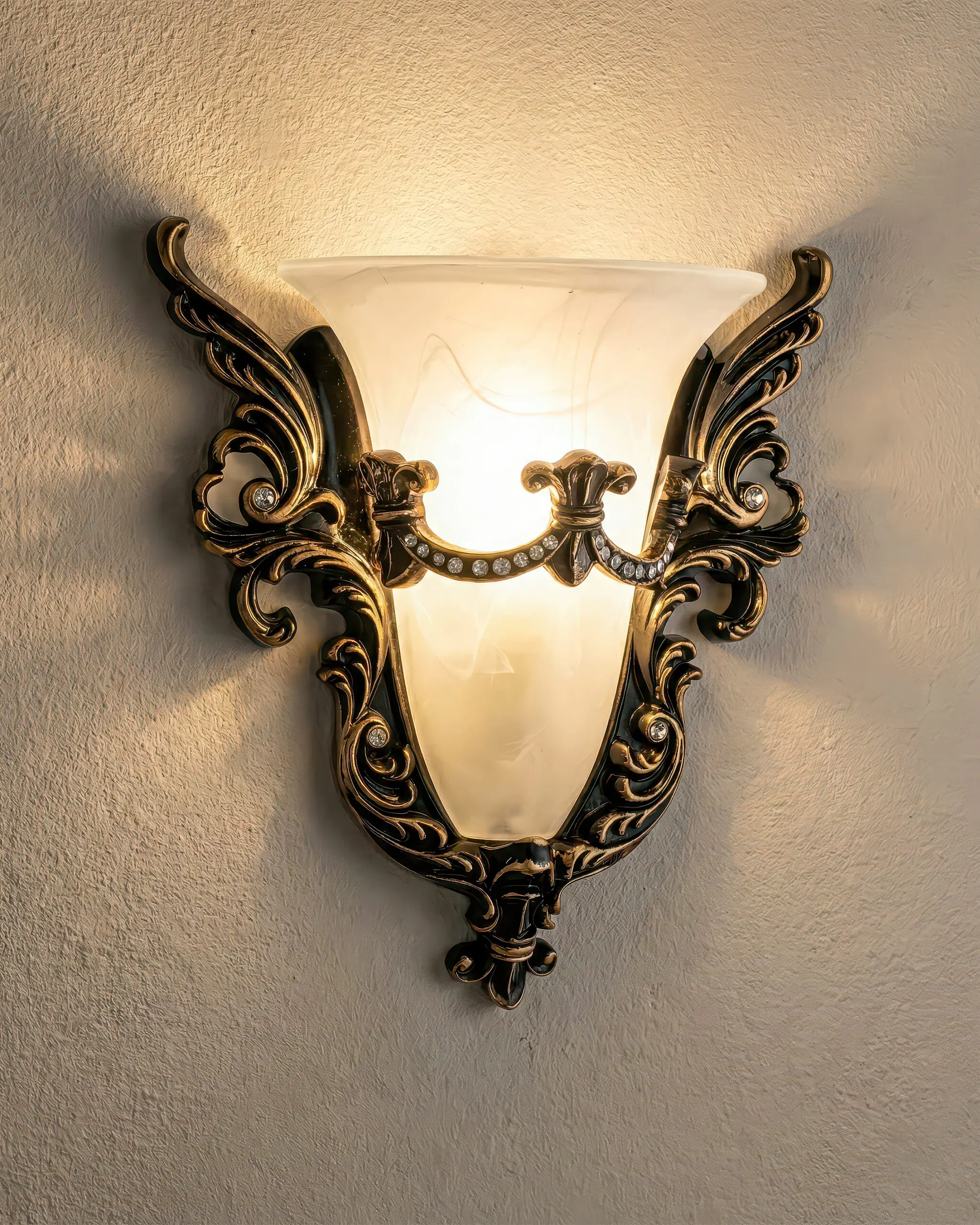 VRG 84194 5 scaled Đèn Tường Tân Cổ Điển Hợp Kim Đen Vàng Họa Tiết Hoàng Gia VRG-84194