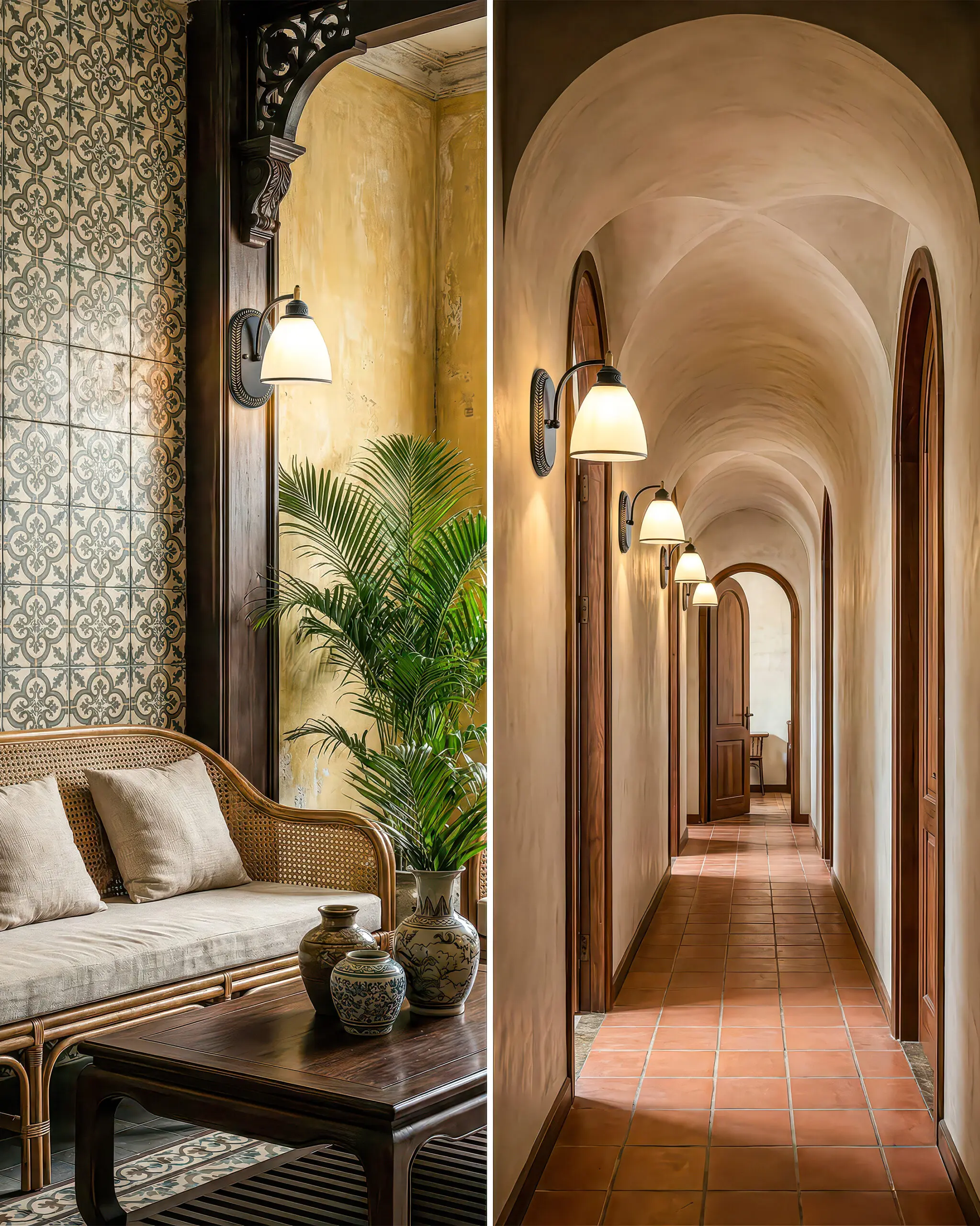 VRG 86042 3 scaled Đèn Tường Tân Cổ Điển Hợp Kim Đen Vàng Chao Thủy Tinh Mờ Sang Trọng VRG-86042