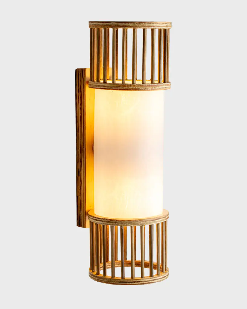 Đèn Vách Tường Gỗ Chao Vải Vàng Gold Đẹp Sang Trọng VRG-95807