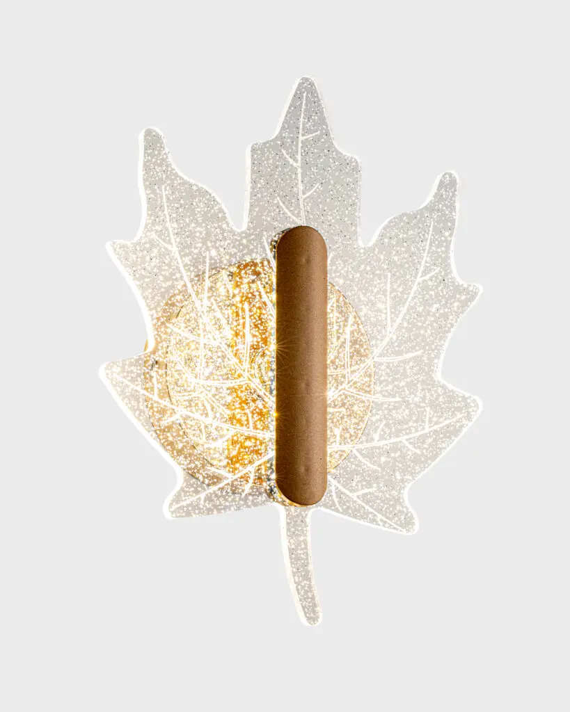 Đèn Tường Hình Lá Phong Pha Lê Hợp Kim Vàng Hiện Đại VRG-A81195