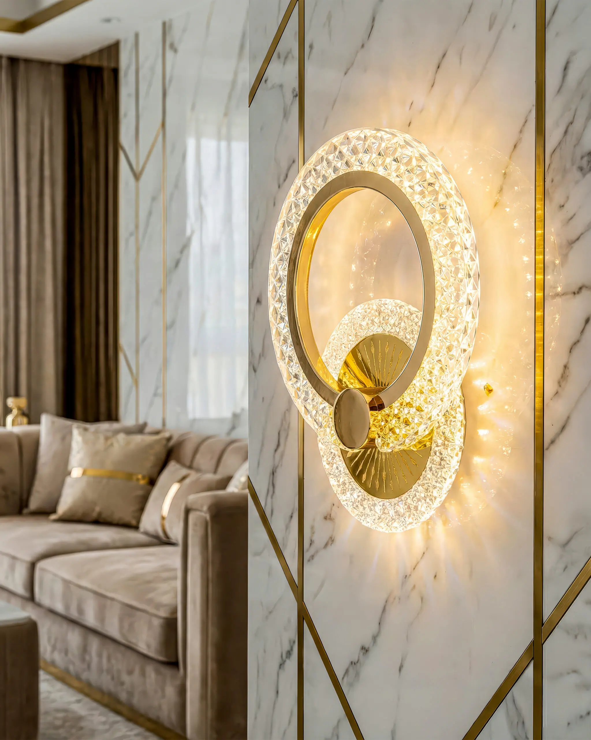 VRG AC4285 4 scaled Đèn Tường Pha Lê Cổ Điển Vàng Gold Sang Trọng VRG-AC4285