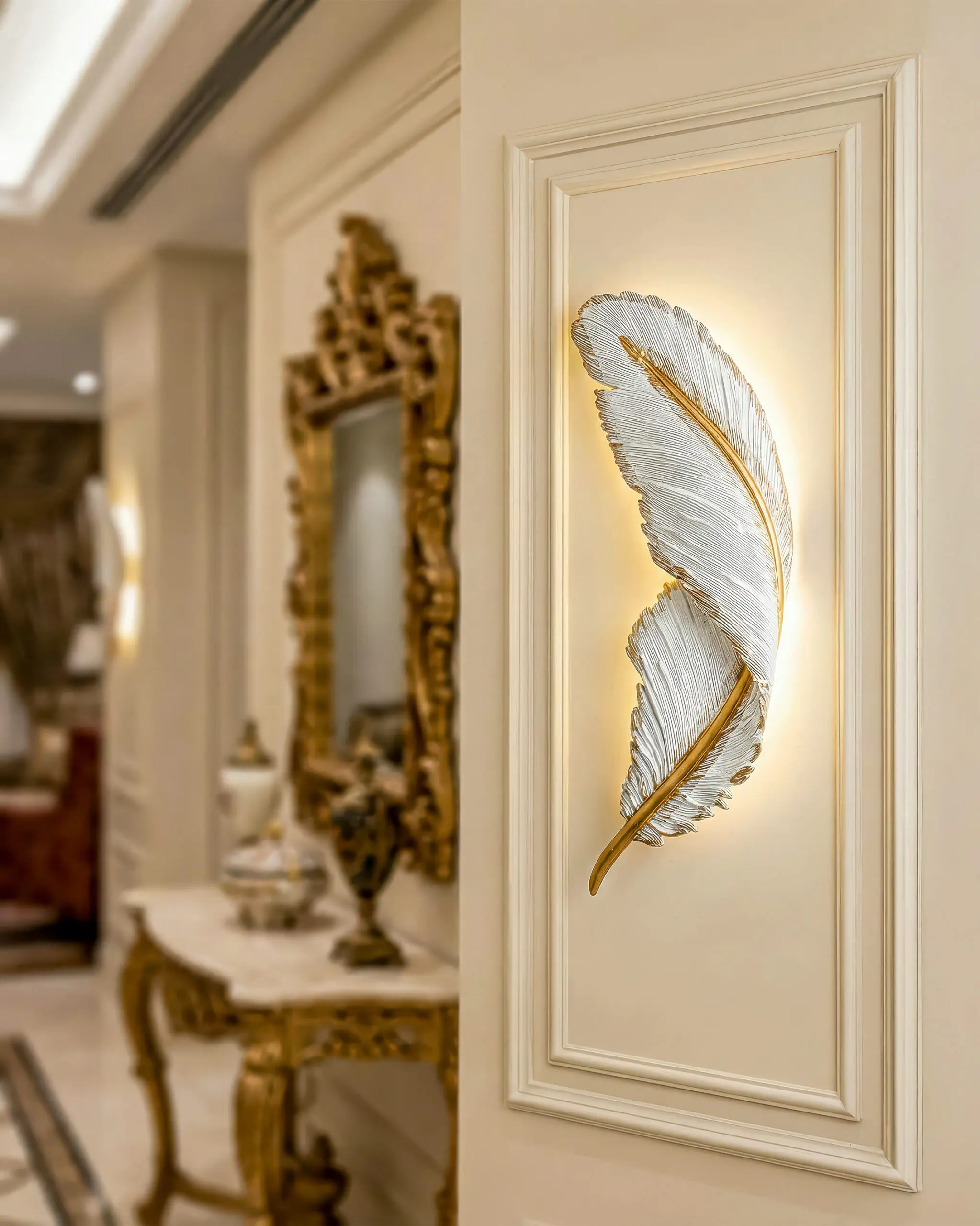 VRG D24 4 scaled Đèn Tường Lá Vàng Bạc Hiện Đại Kiêu Sa VRG-D24