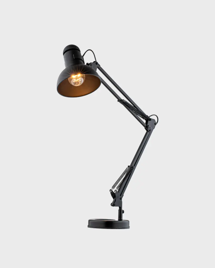 Đèn Bàn Hiện Đại Hợp Kim Thép Màu Đen Kiểu Dáng Tinh Tế VRG-DB511