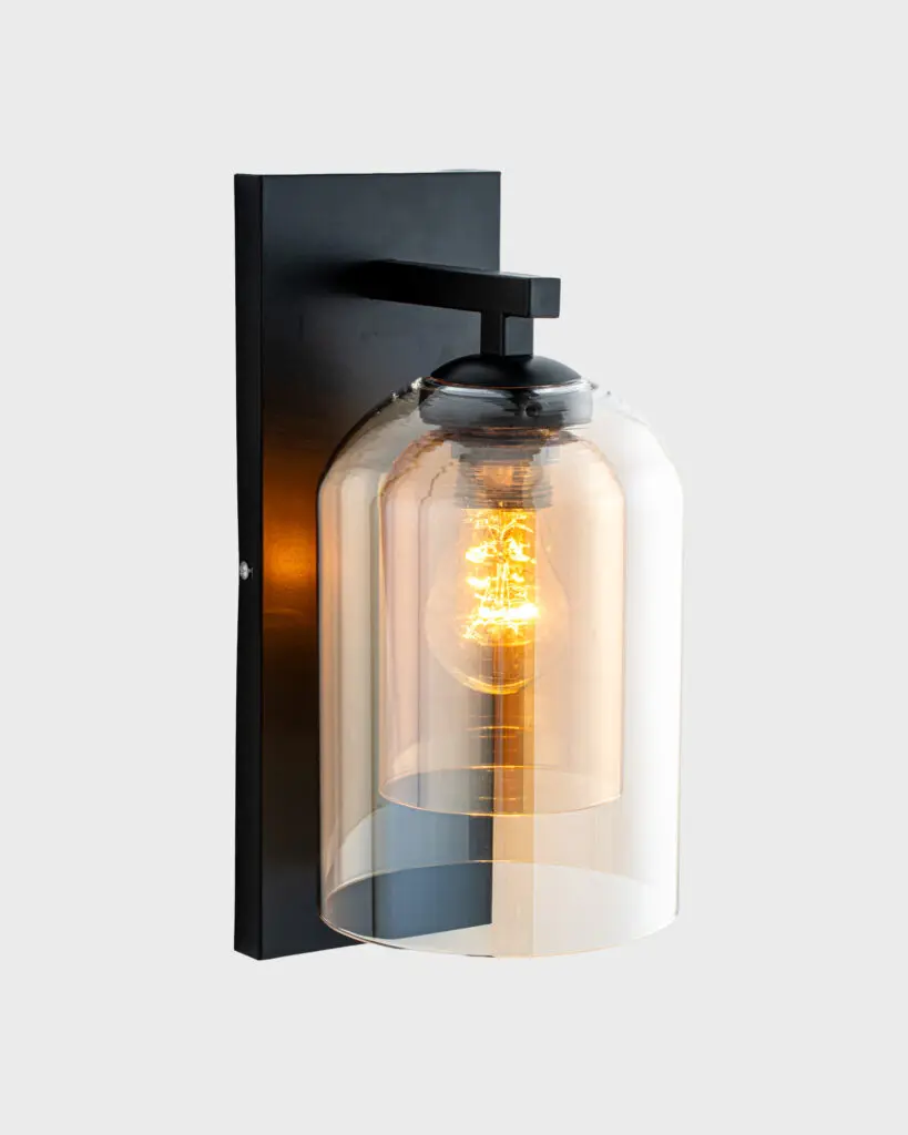 Đèn Tường Thủy Tinh Hiện Đại Vỏ Kép Màu Hổ Phách Sang Trọng VRG-GT302023