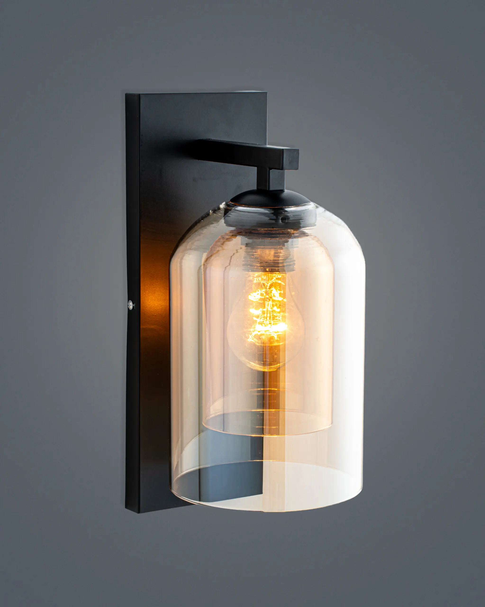 VRG GT302023 2 scaled Đèn Tường Thủy Tinh Hiện Đại Vỏ Kép Màu Hổ Phách Sang Trọng VRG-GT302023