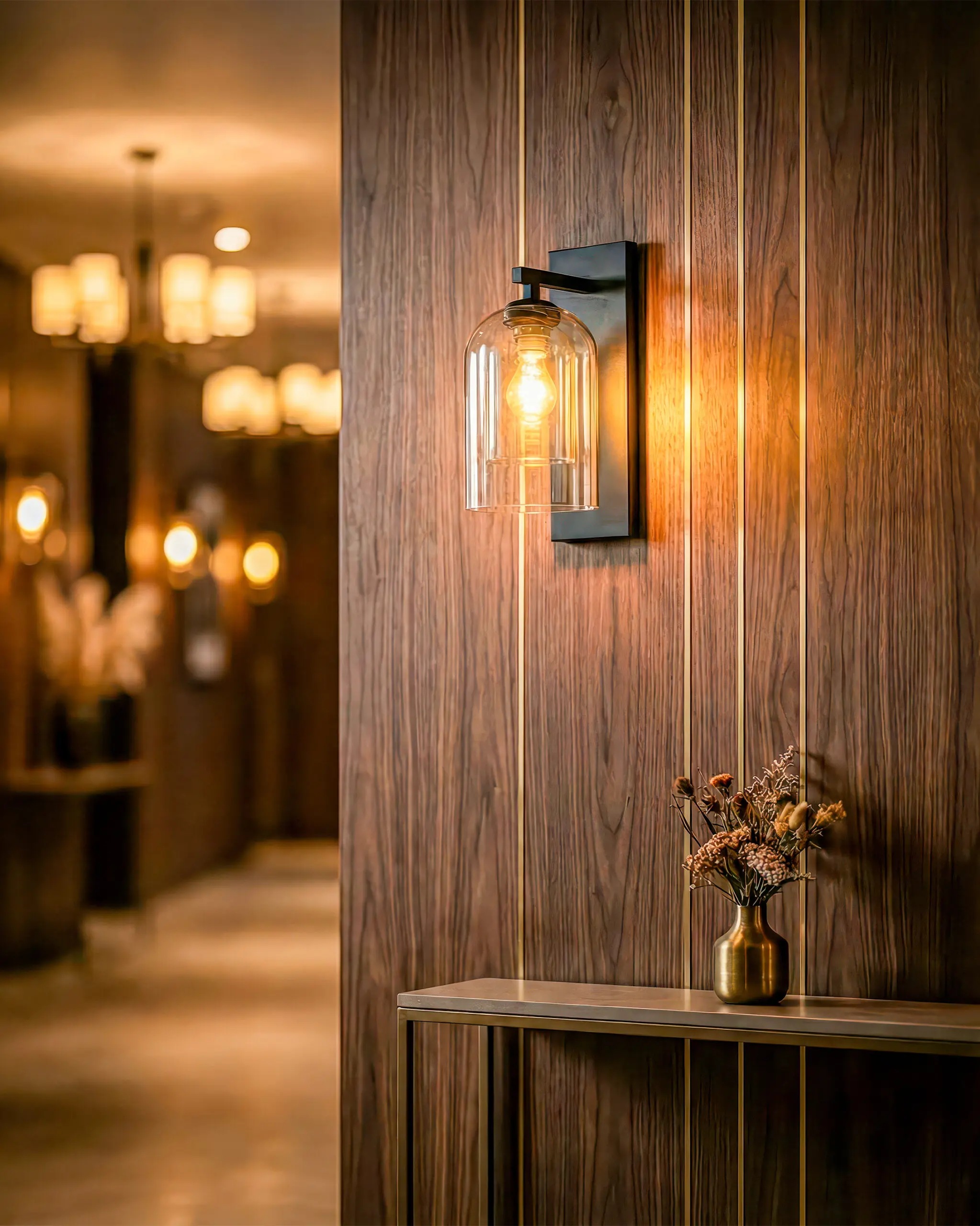 VRG GT302023 3 scaled Đèn Tường Thủy Tinh Hiện Đại Vỏ Kép Màu Hổ Phách Sang Trọng VRG-GT302023