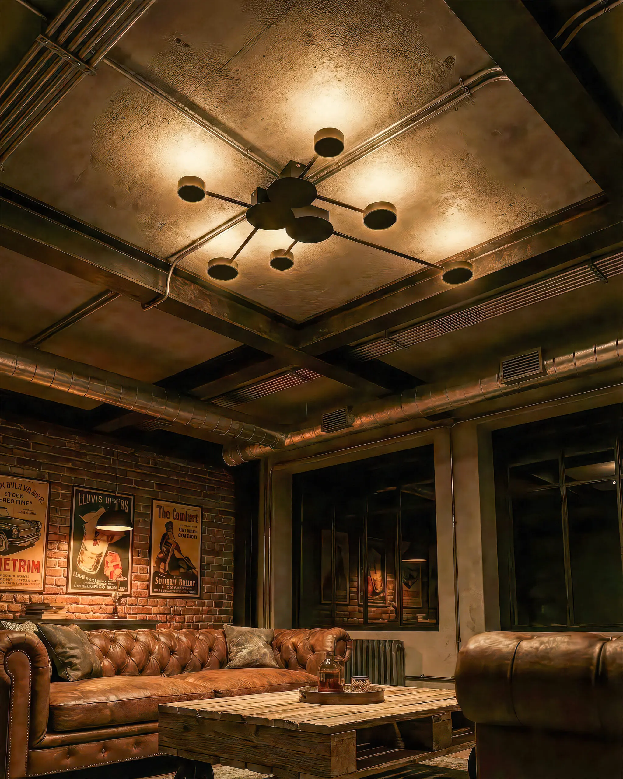 VRG GT476 3 scaled Đèn Ốp Trần Hiện Đại Hợp Kim Đa Nhánh Đen Nhám LED Tối Giản VRG-GT476