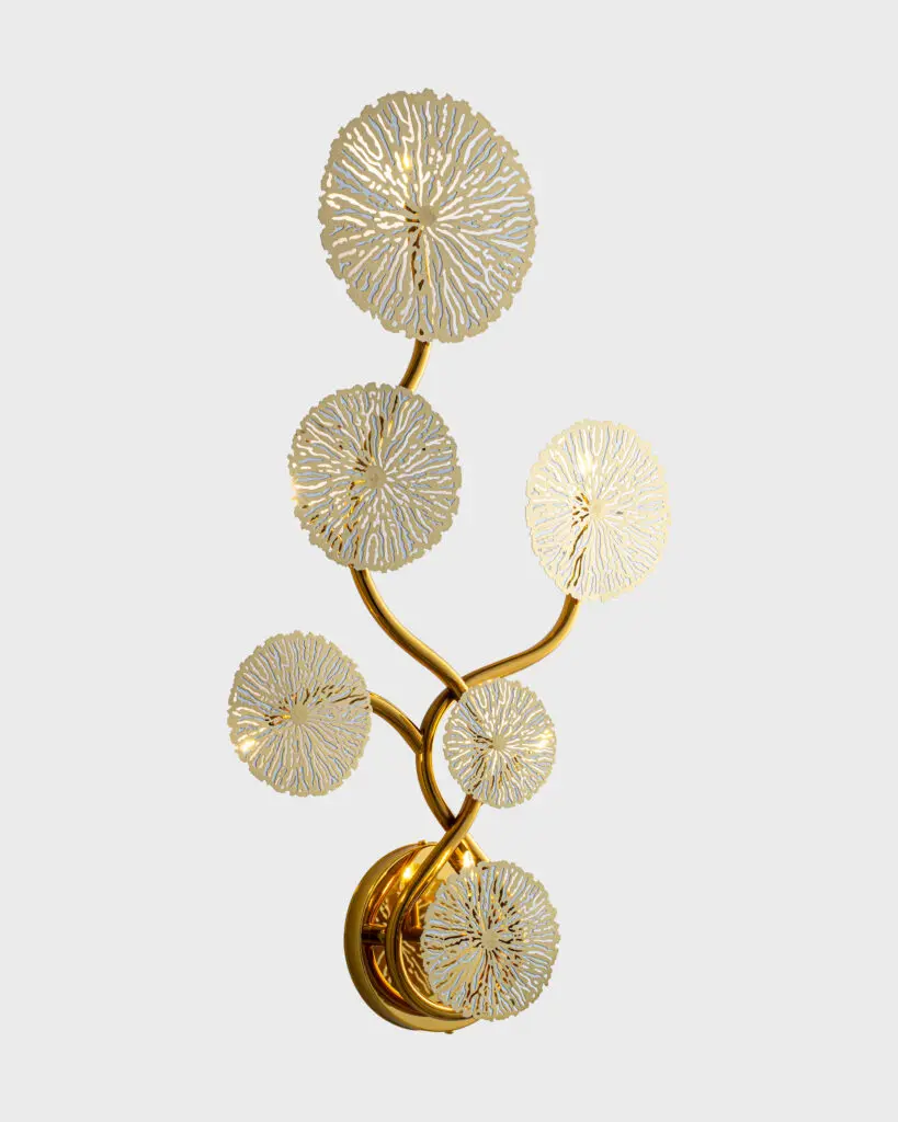 Đèn Tường Hoa Vàng Sang Trọng Pha Lê Hình Thành Nghệ Thuật Hiện Đại VRG-GT852A20