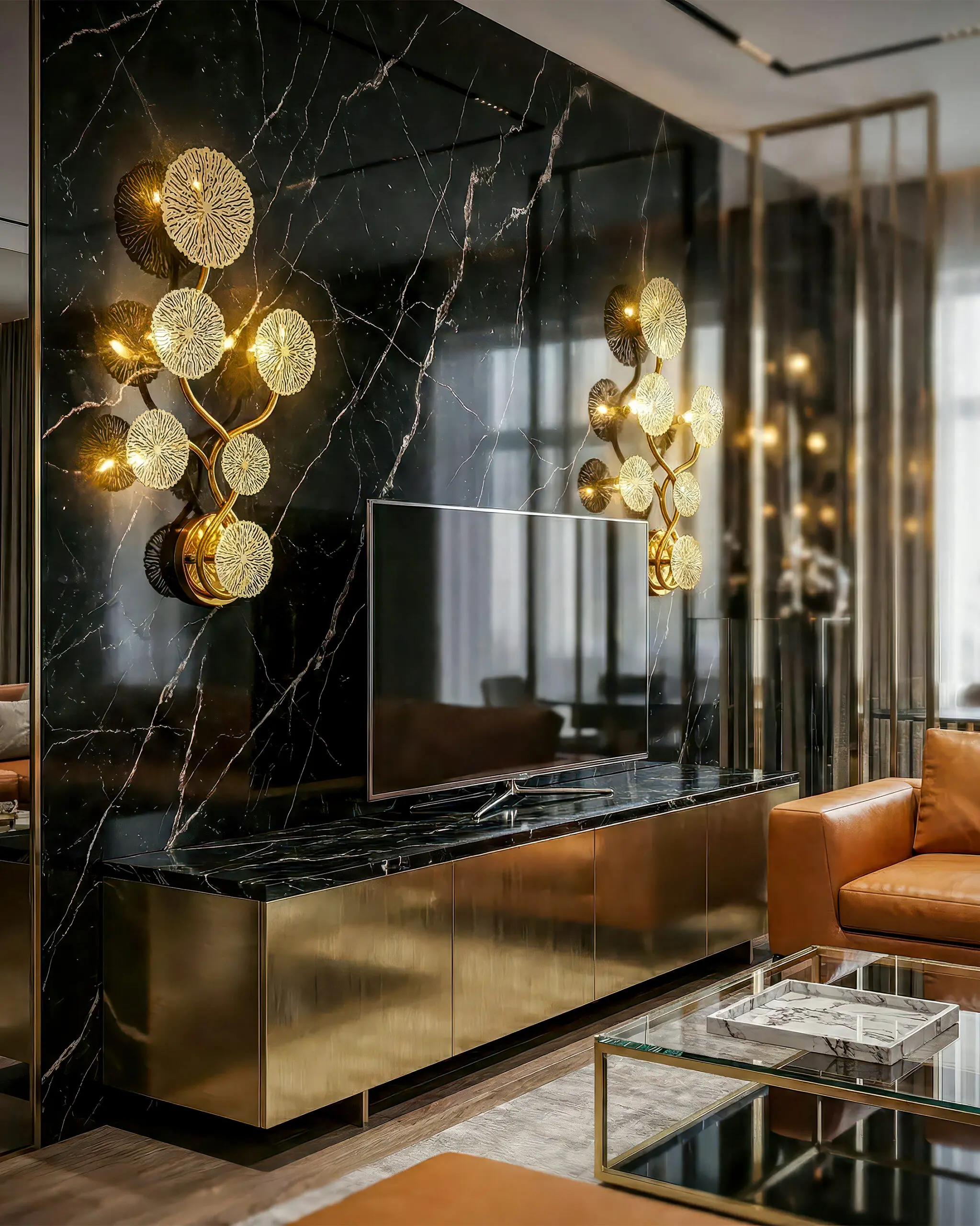 VRG GT852A20 4 scaled Đèn Tường Hoa Vàng Sang Trọng Pha Lê Hình Thành Nghệ Thuật Hiện Đại VRG-GT852A20