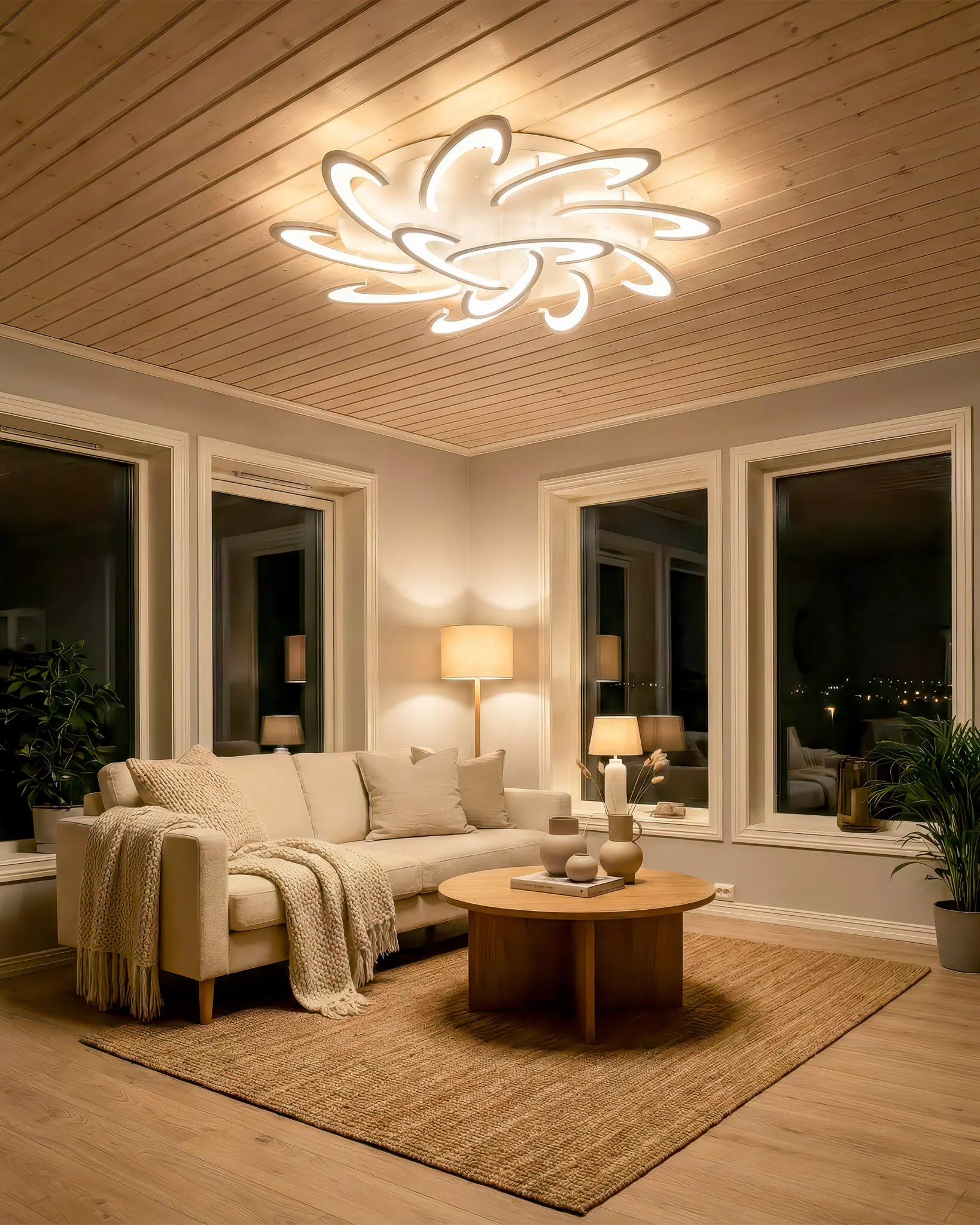 Đèn Ốp Trần Hiện Đại Hợp Kim Xoáy Ốc Trắng Tinh Khôi LED Sang Trọng VRG-MO903A18