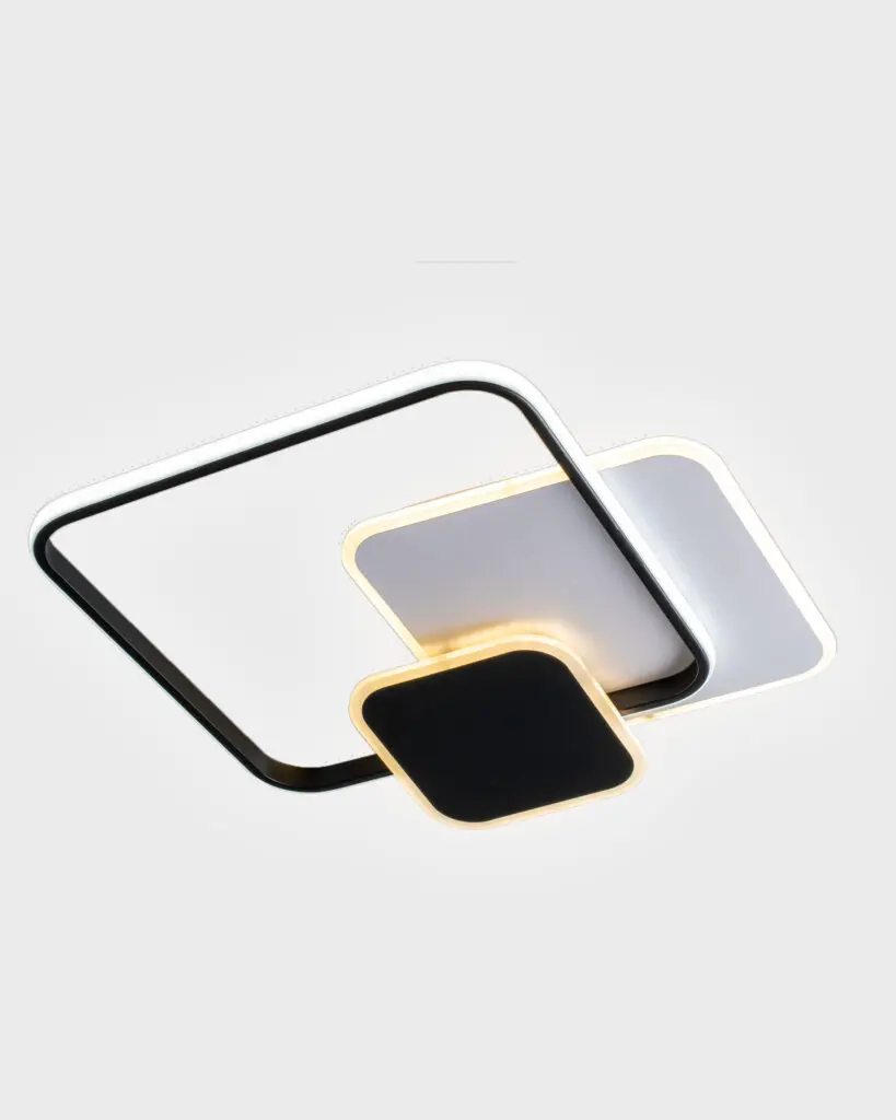 Đèn Ốp Trần Hiện Đại Hợp Kim Vuông Bo Góc Đen Tối Giản VRG-MO93921