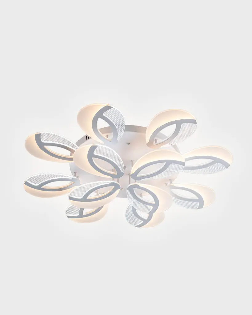 Đèn Ốp Trần Hiện Đại Hợp Kim Cánh Hoa Trắng LED 3 Màu Tối Giản VRG-MO987