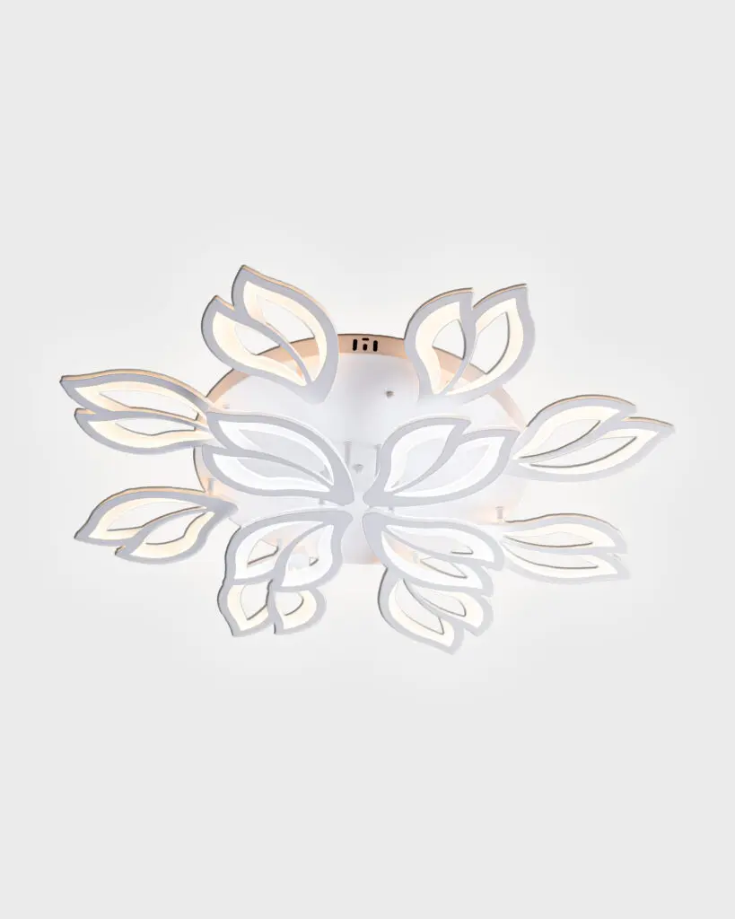 Đèn Ốp Trần Hiện Đại Hợp Kim Hình Hoa 12 Cánh Trắng Nghệ Thuật VRG-MT171-12