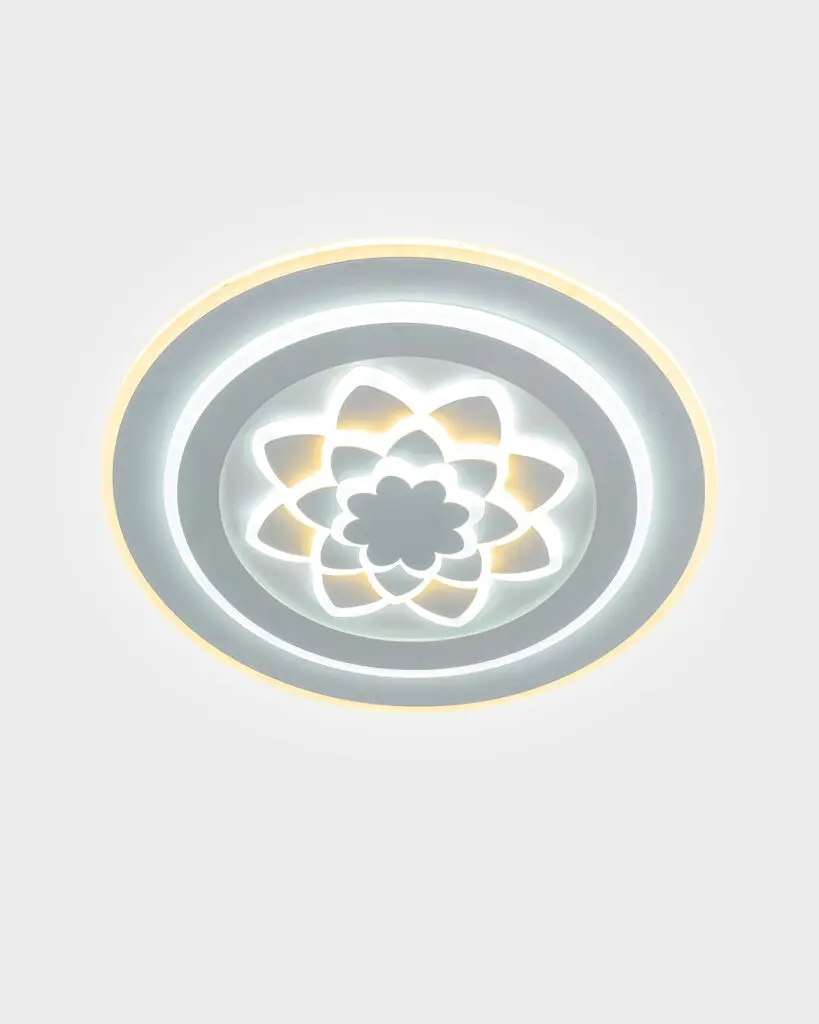 Đèn Ốp Trần Hiện Đại Hợp Kim Tròn Họa Tiết Hoa 3 Chế Độ Sáng VRG-MT644