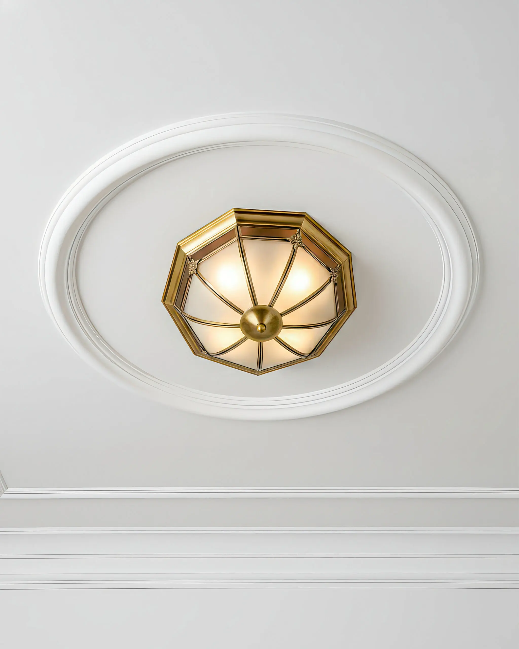 VRG OD73223 4 scaled Đèn Ốp Trần Cổ Điển Đồng Tăm Dưới Kính Mờ Sang Trọng VRG-OD73223