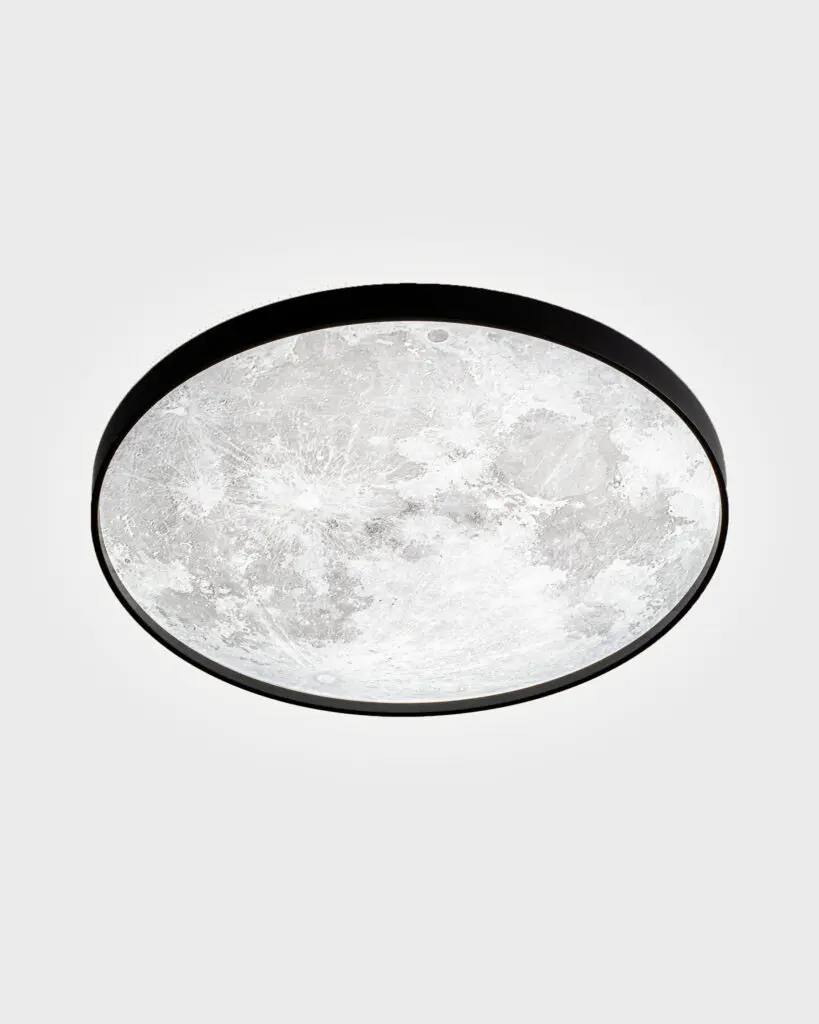 Đèn Ốp Trần Mặt Trăng Hợp Kim Tròn Đen LED 3 Chế Độ Màu Hiện Đại VRG-OTA03