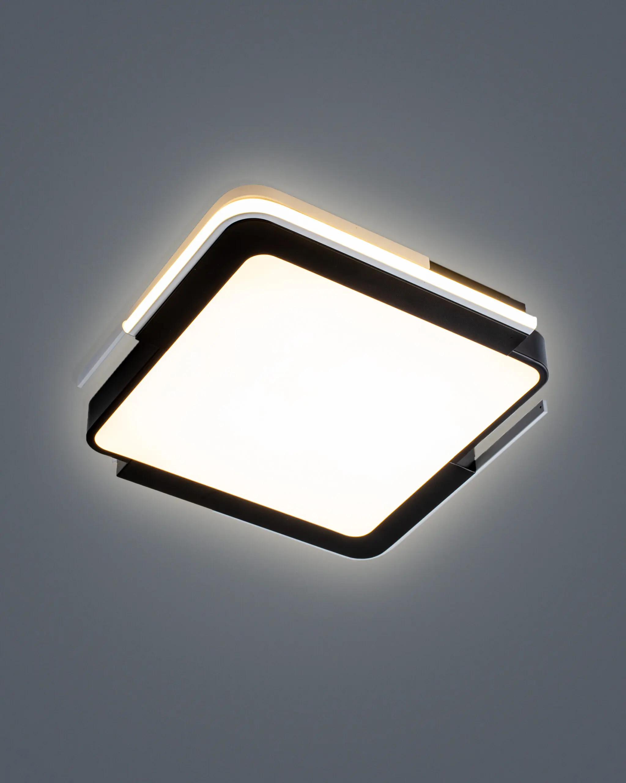 VRG OTP75BK 2 scaled Đèn Ốp Trần Hiện Đại Hợp Kim Vuông Xếp Lớp Đen LED Tối Giản VRG-OTP75BK