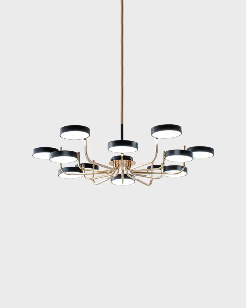 Đèn Chùm Hiện Đại Hợp Kim Hình Tròn Màu Đen Sang Trọng VRG-TH802721-12